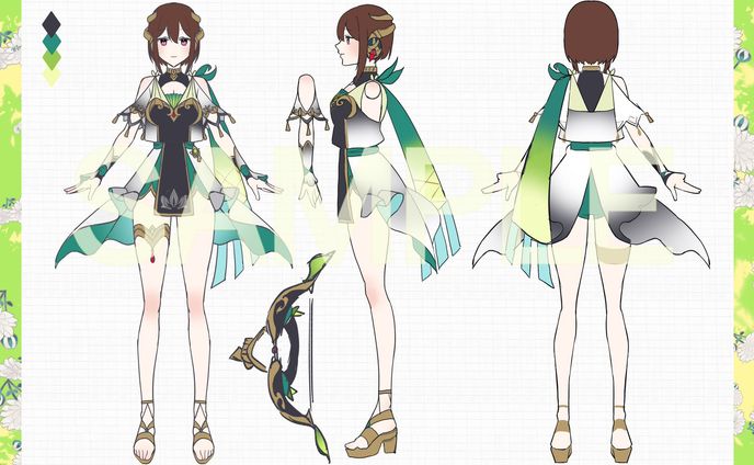 【個人依頼】三面図、立ち絵制作