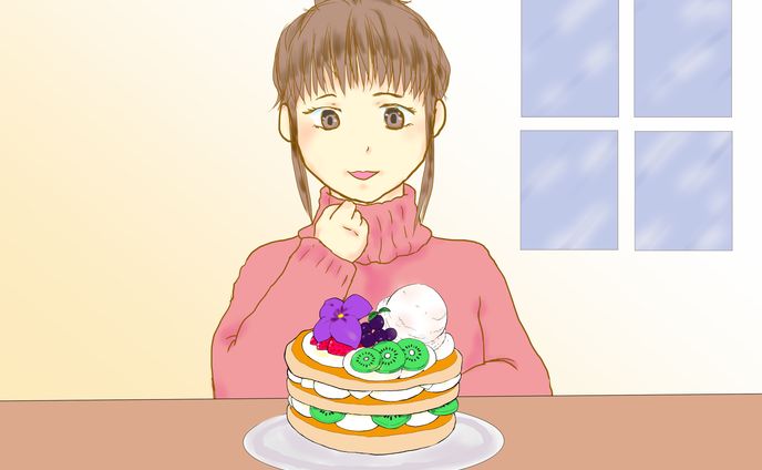 スイーツ女子（イラスト）
