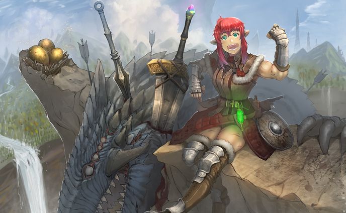 ファンタジー女性キャラ（冒険者）