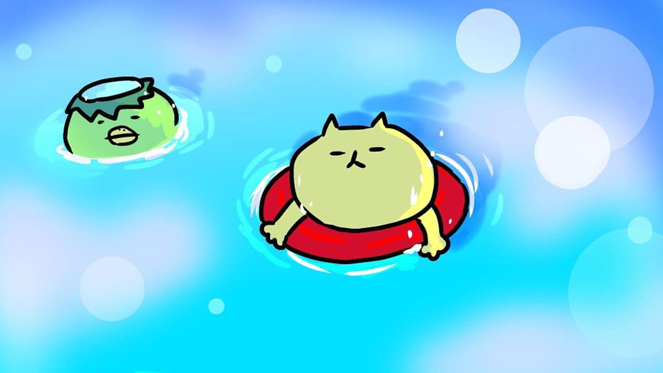 ねこかっぱのイラストいろいろ-1