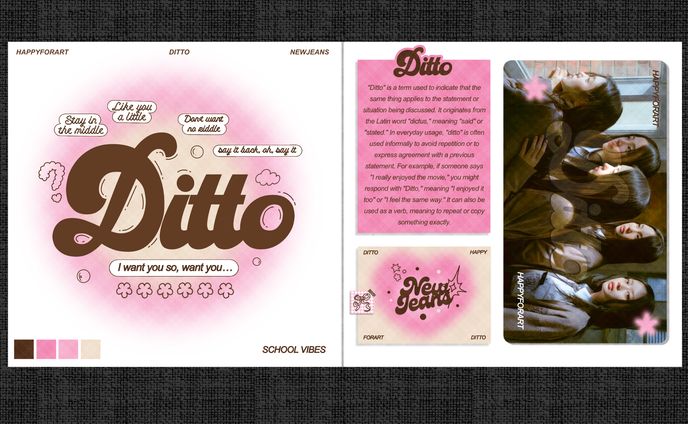 Ditto (moodboard - album concept, typography, and doodles)