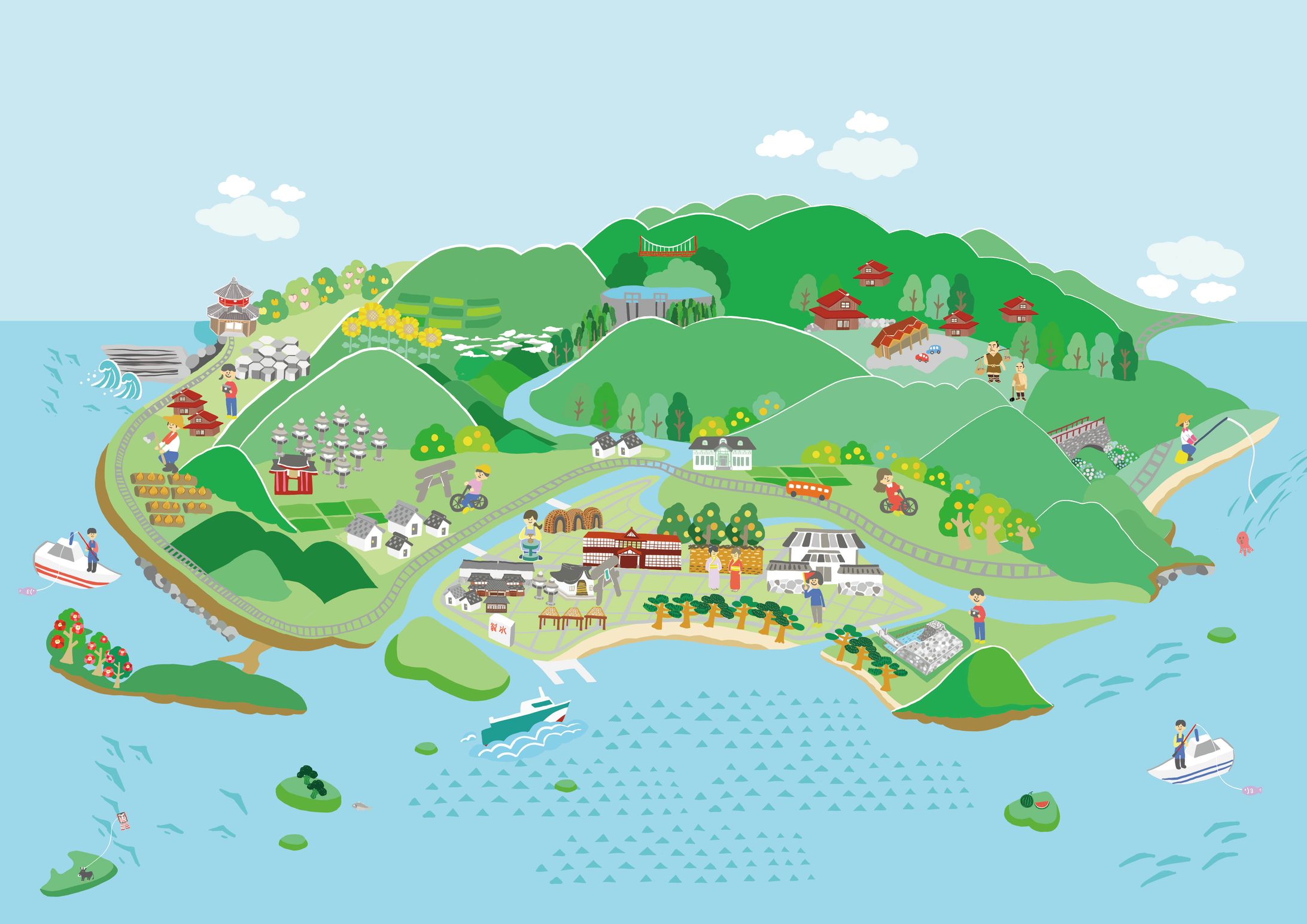 【イメージイラスト】萩まちじゅう博物館構想-1