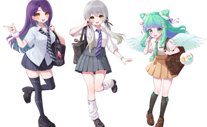３人制服立ち絵ご依頼　差分2点