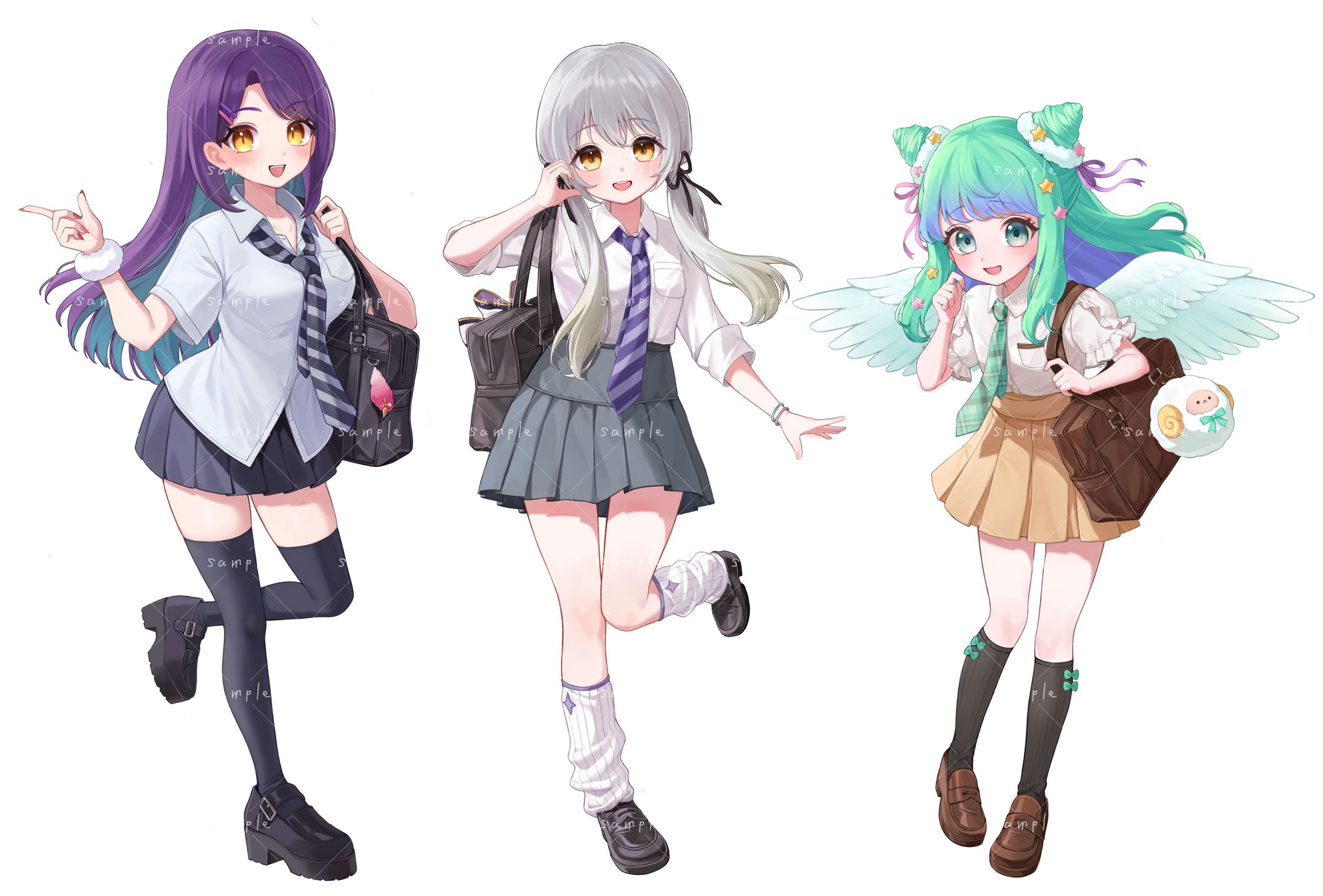 ３人制服立ち絵ご依頼　差分2点-1