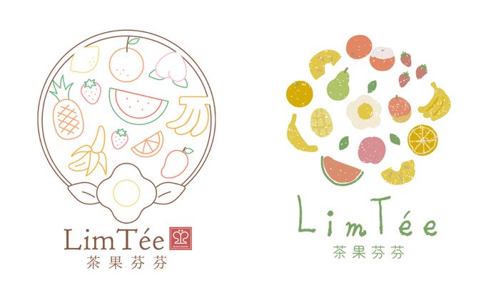 台湾茶・ドライフルーツブランドのロゴ案AB