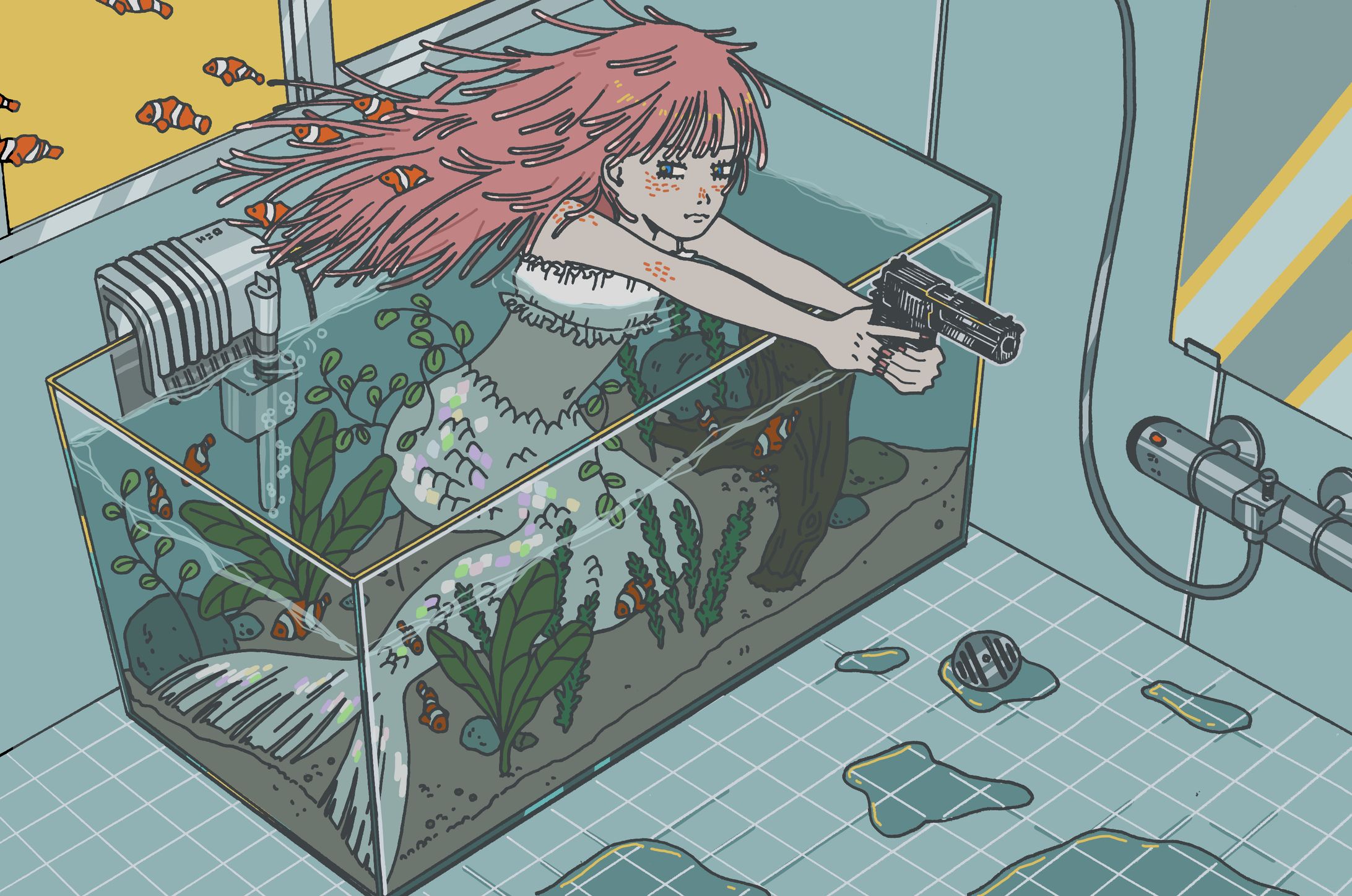 イソギンチャクの少女はクマノミたちを守ってる。-1