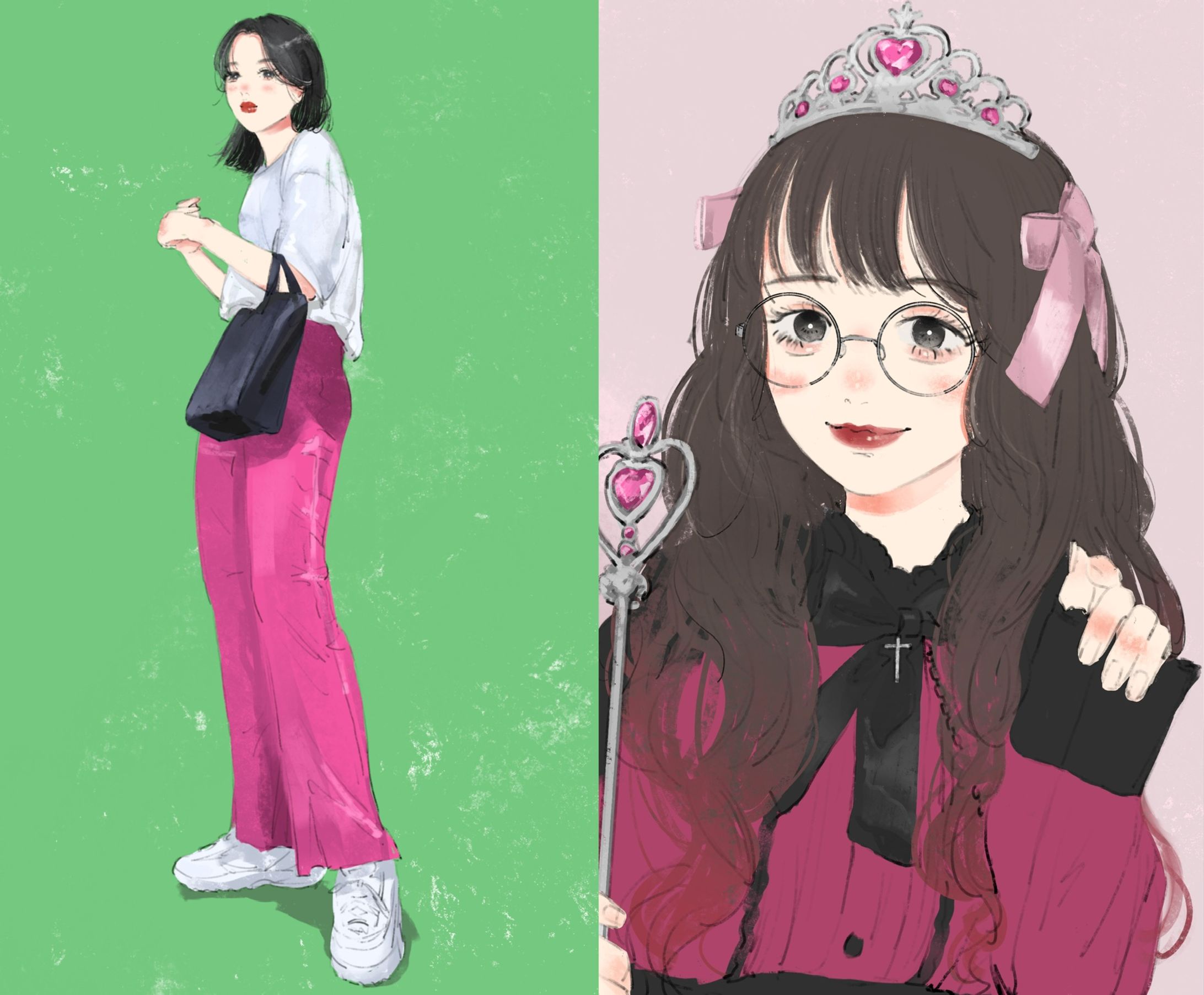 お洒落な似顔絵イラスト-1