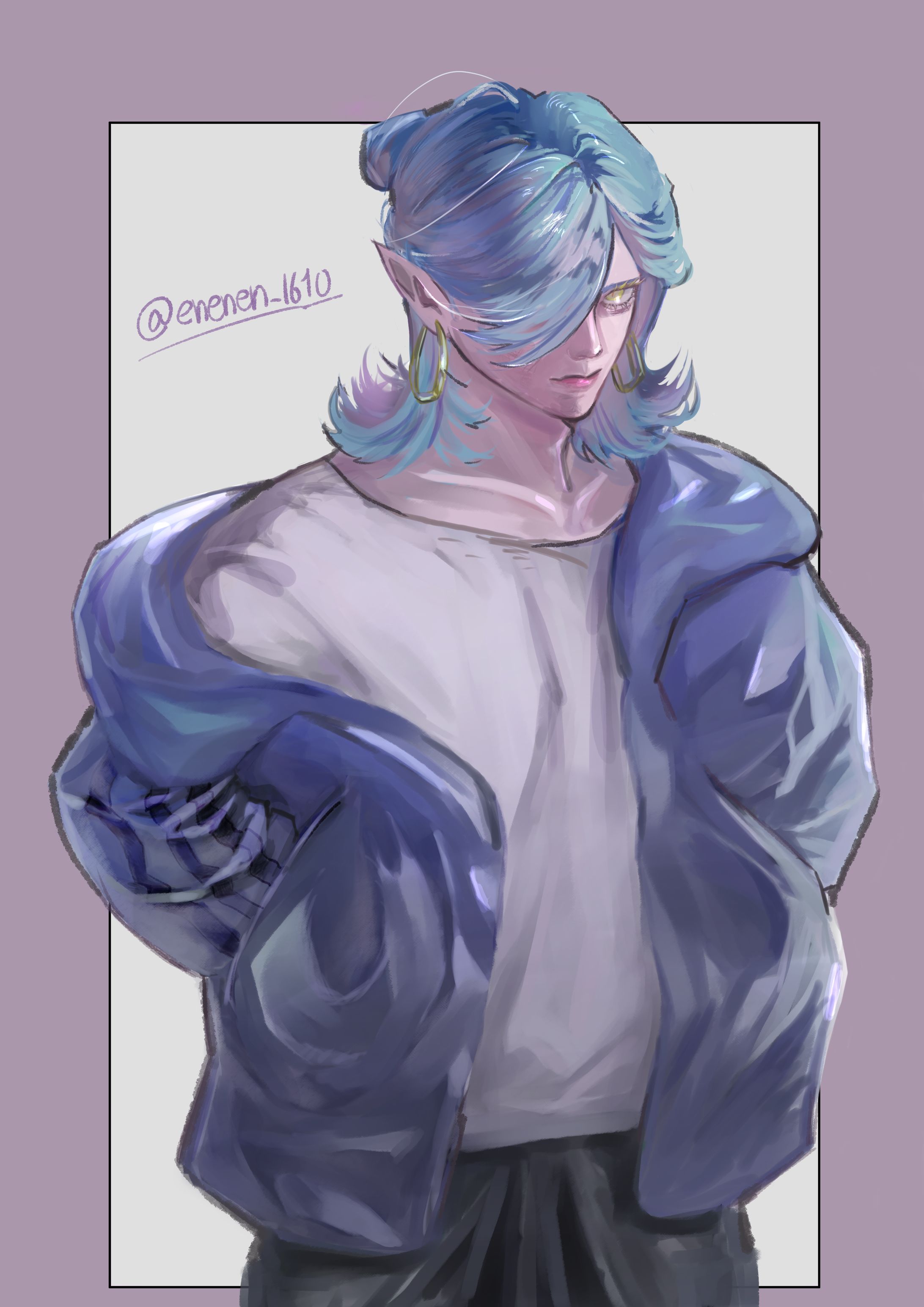 依頼作品　青色の髪の男-1
