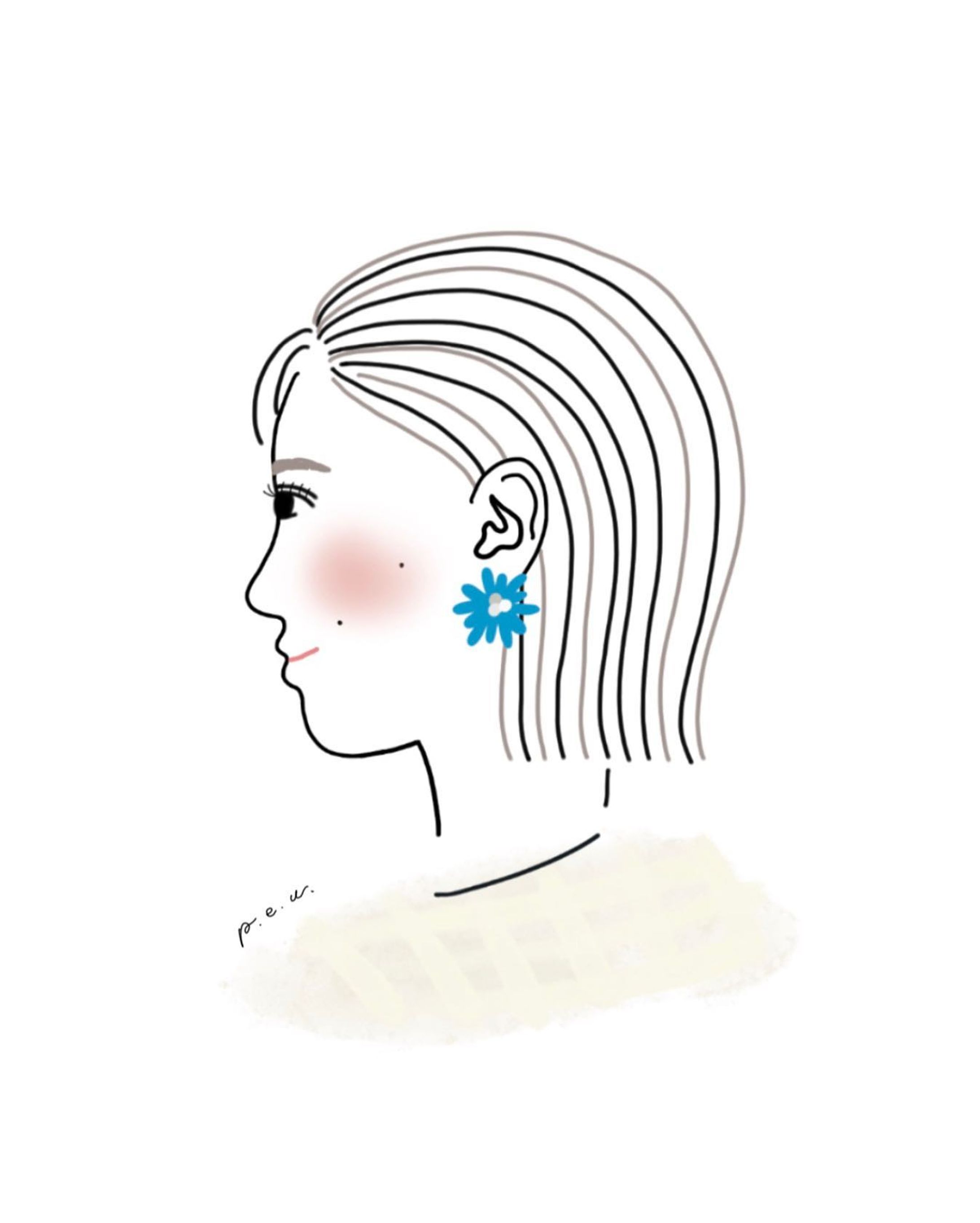 【線画イラスト⁡⁡】兼原梢様-1