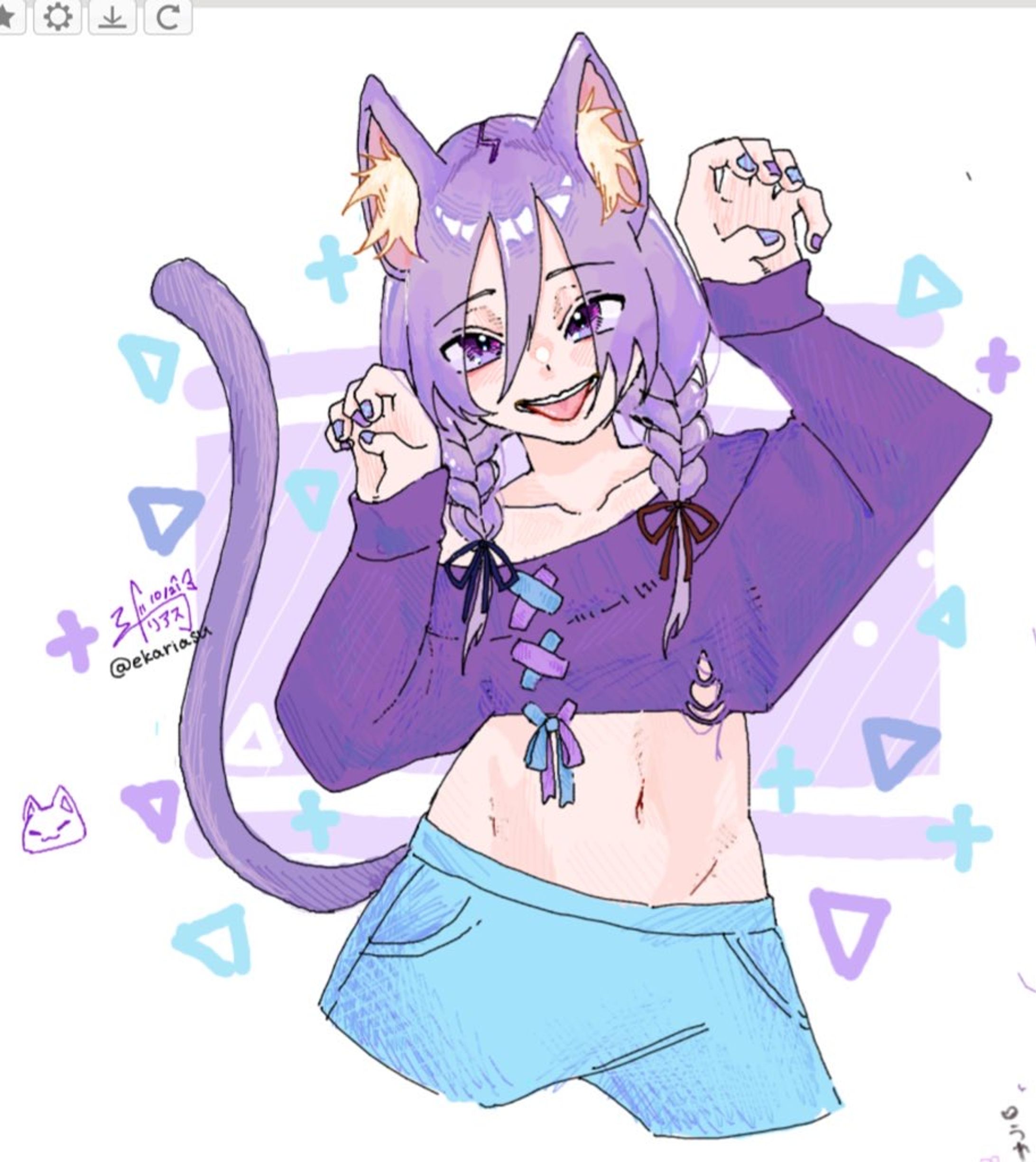 腹出しいたずら猫-1