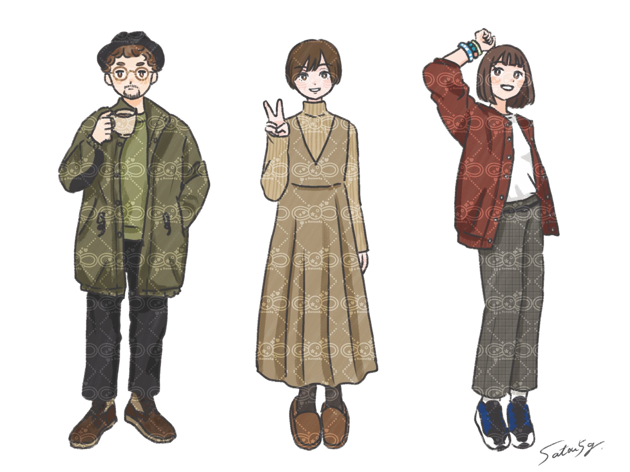 株式会社楽日 社員名刺用イラスト-1