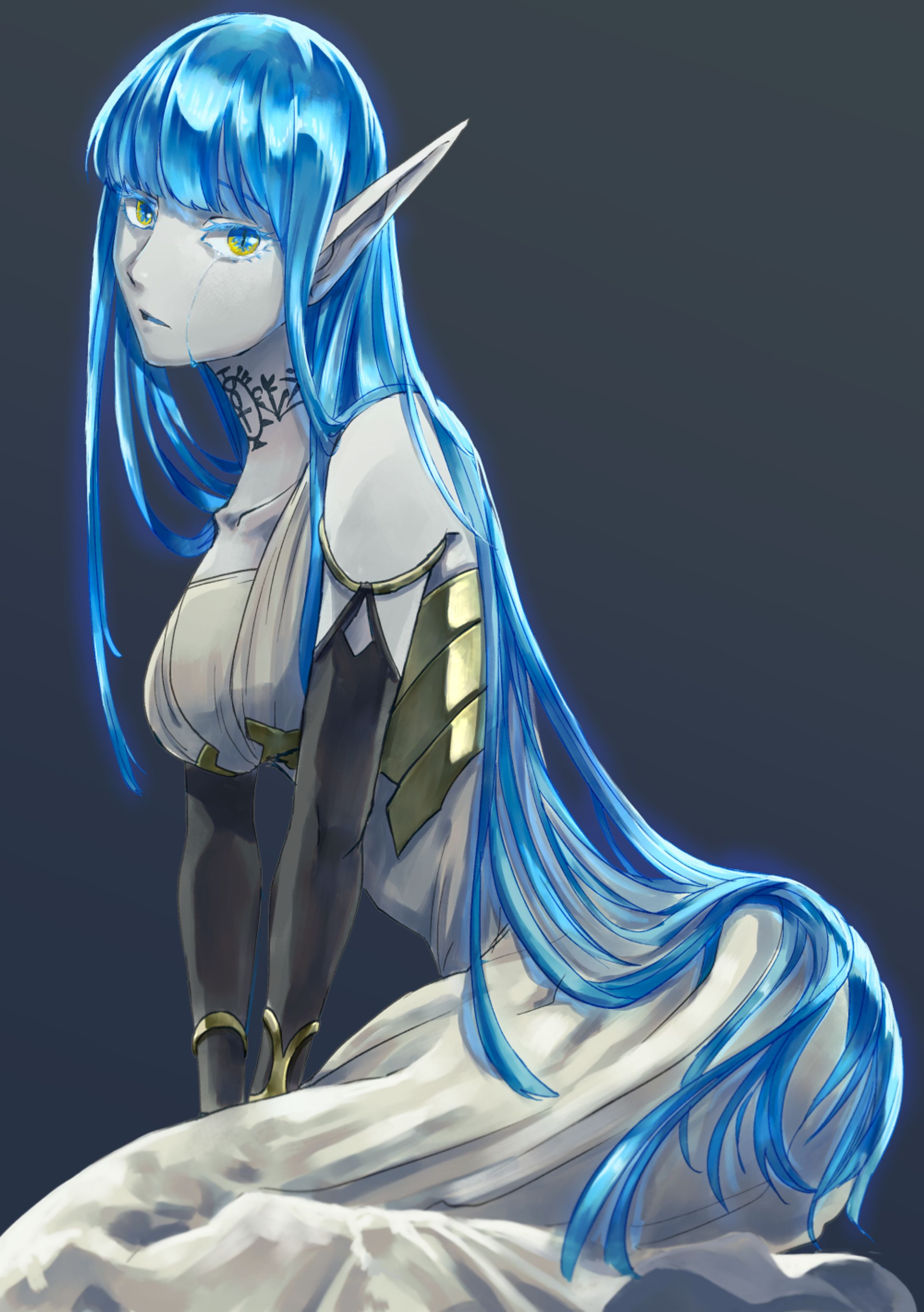 宝石エルフの少女のキャラクターデザイン-1