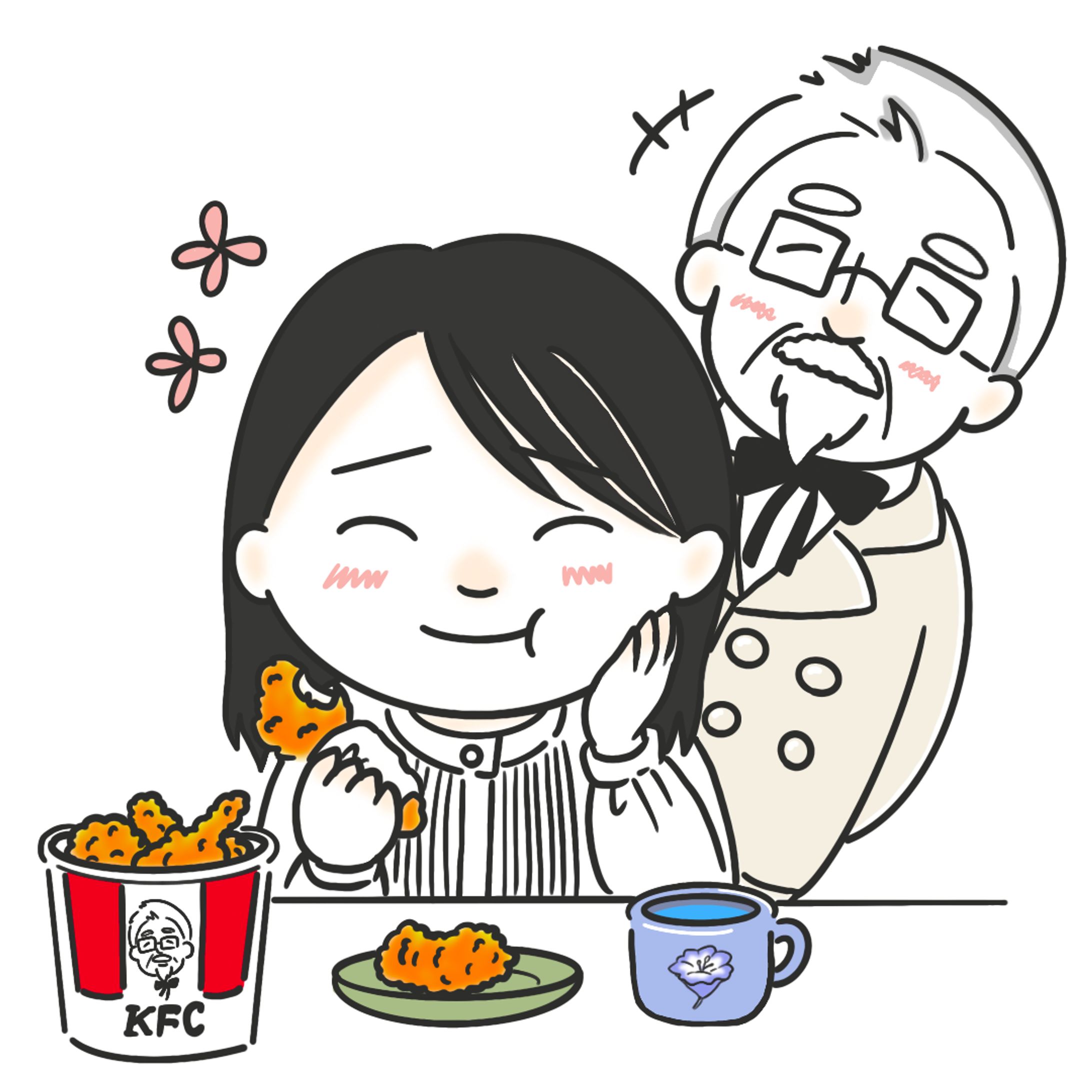 【実績】美味しそうにケンタッキーを食べる1コマ-1