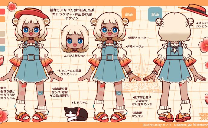 猫井ミアちゃんキャラクター・衣装デザイン