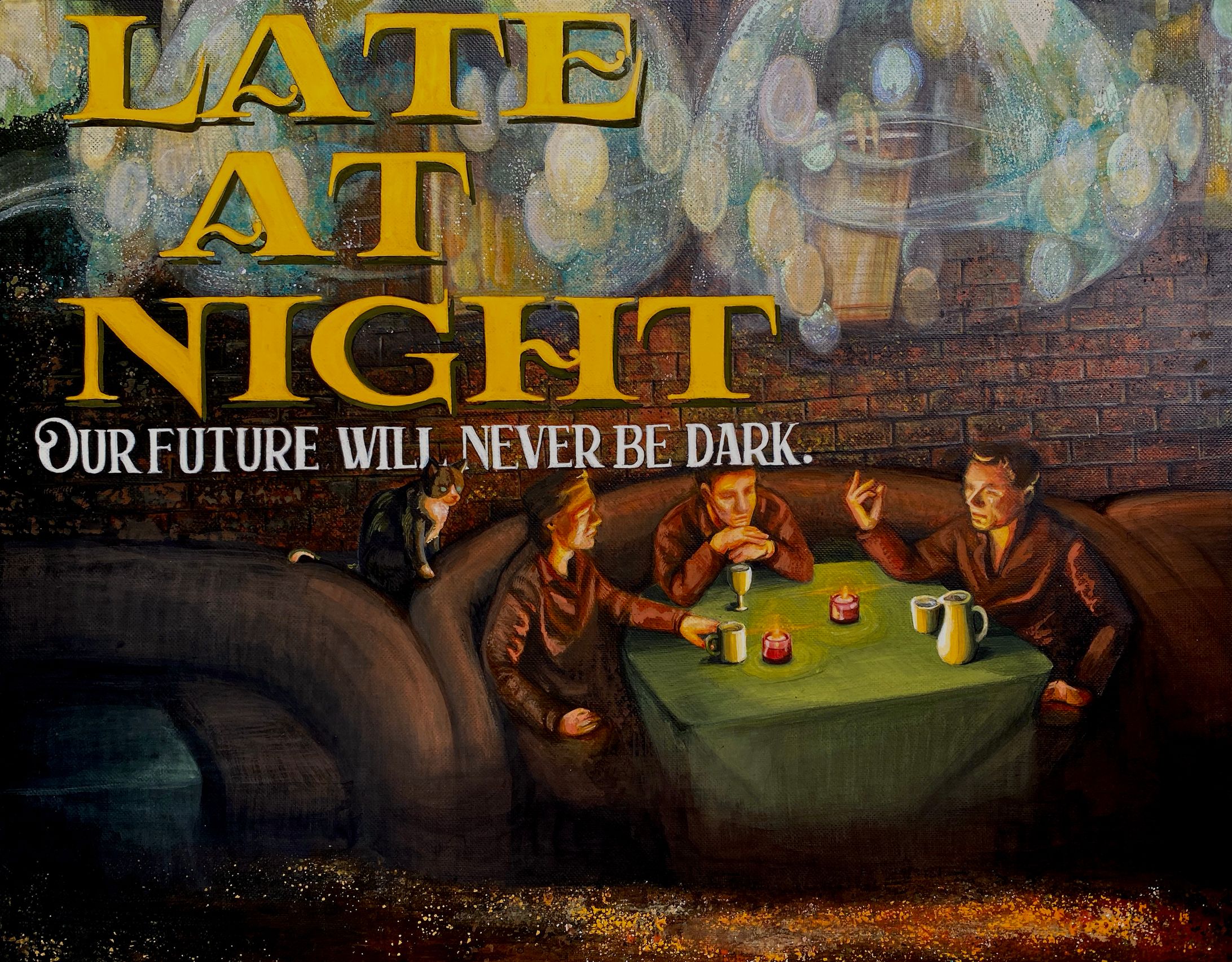 "Late at night"手描きイラストNo.2-1