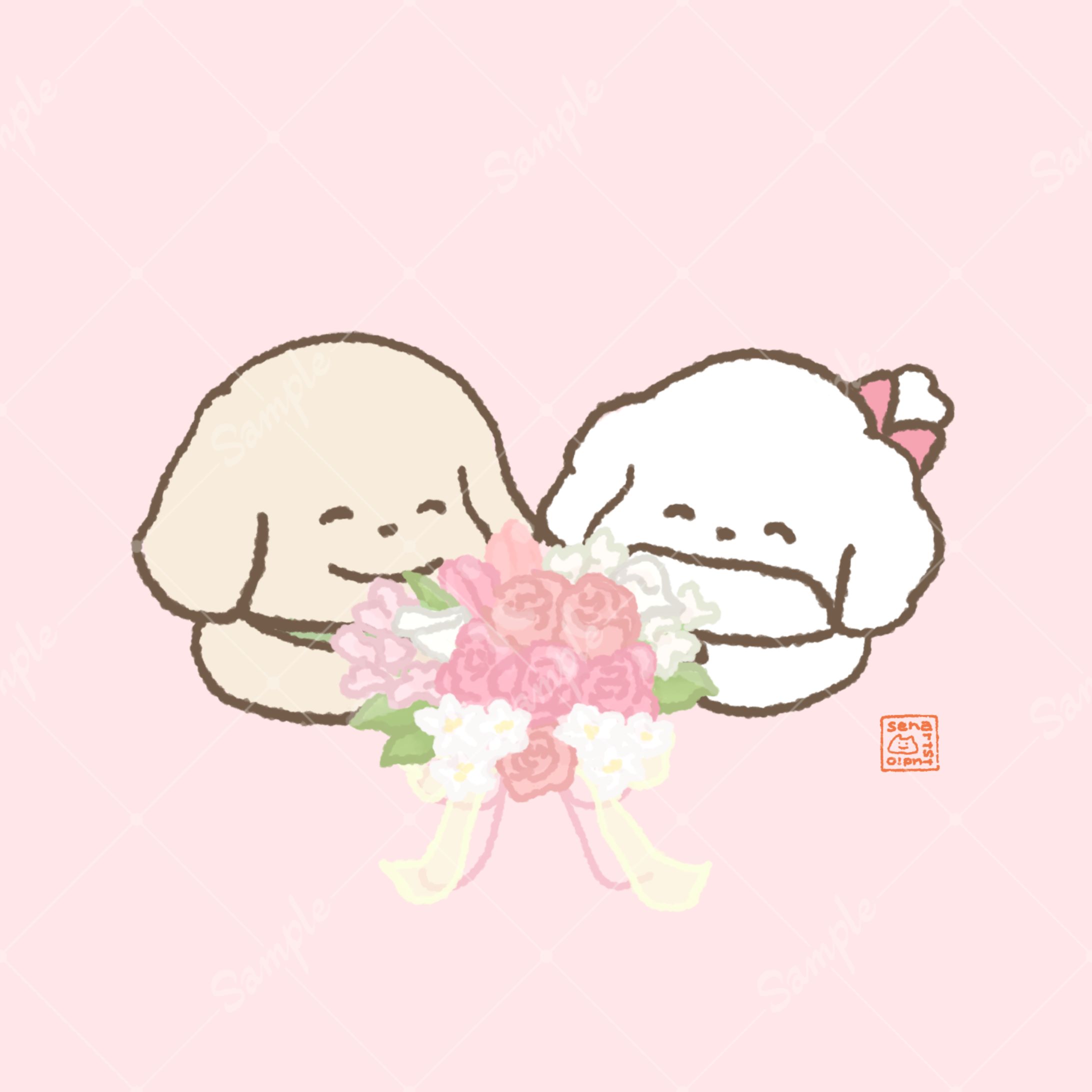 結婚記念日のお祝いイラスト-1