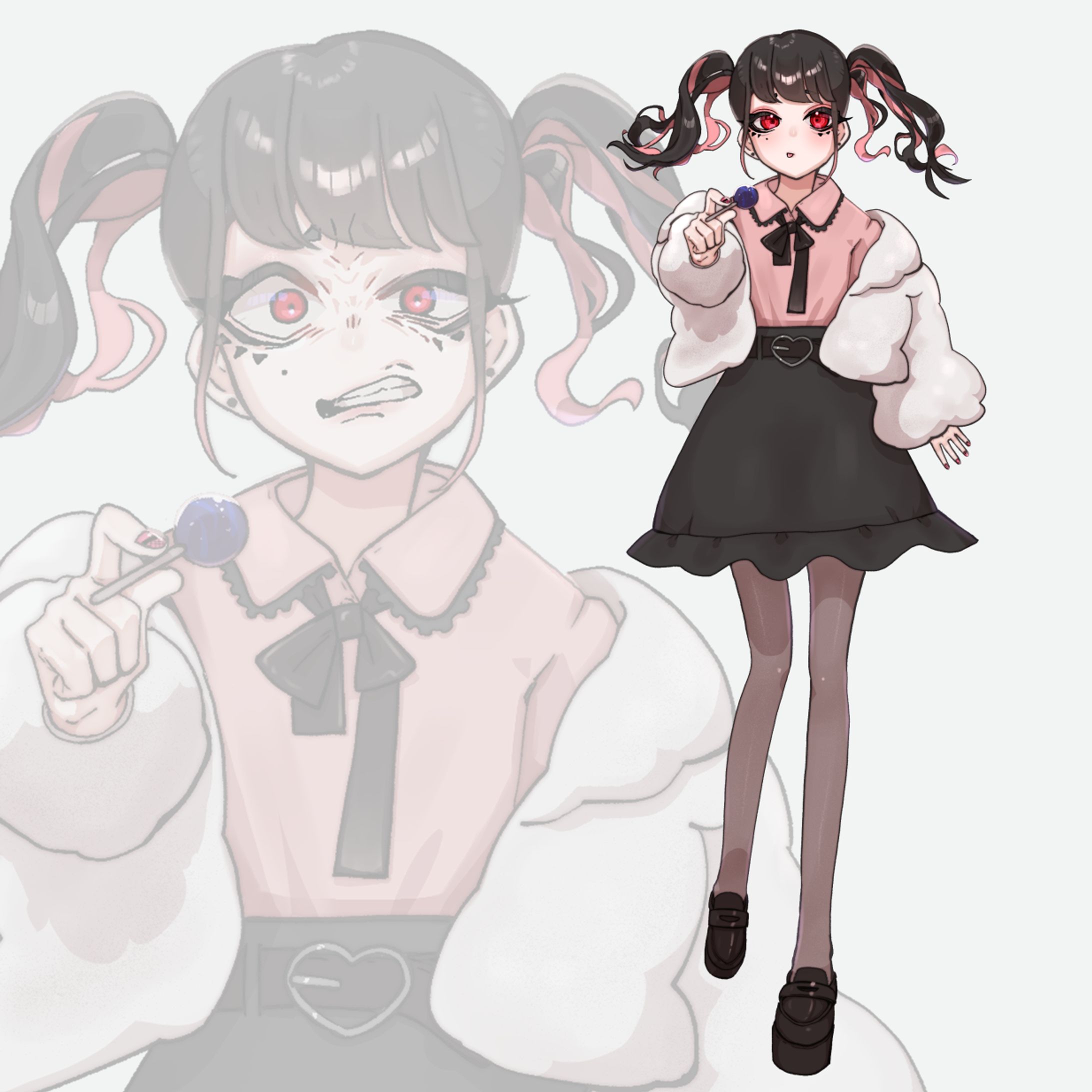 オリジナルキャラクター　表情激しい女の子-1