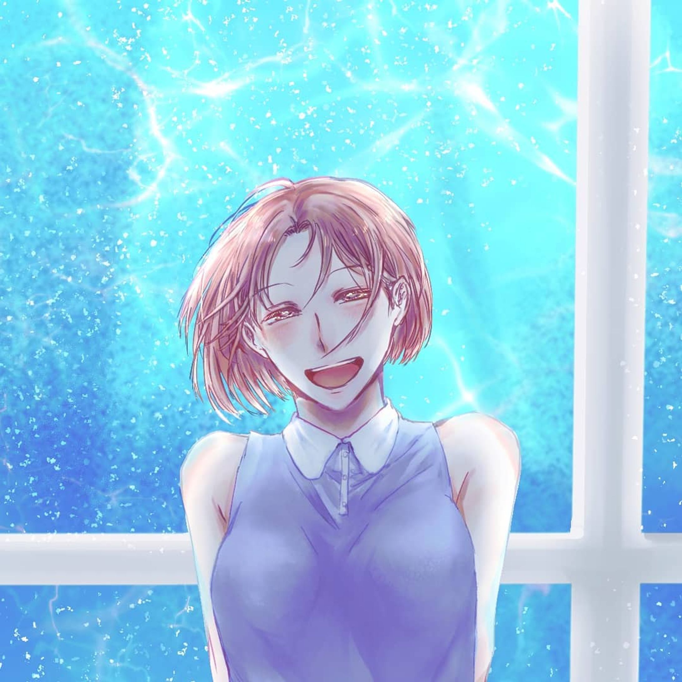 彼女 #シーソウシーン #イラスト #illustration  #seaillustration #青 #blue #女の子 #夏 #saitousaillast-1