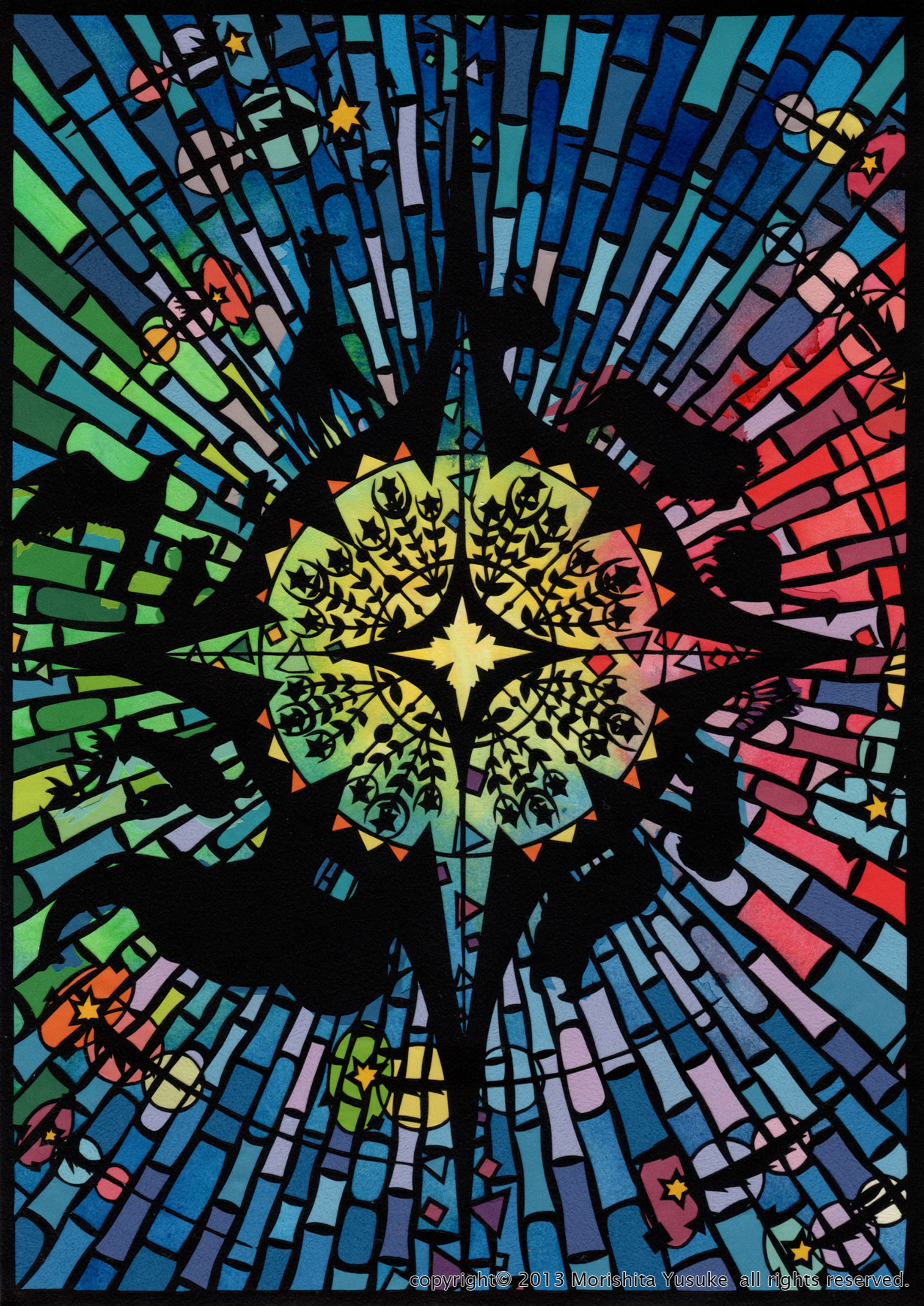 NightSafari 切り絵作品-1