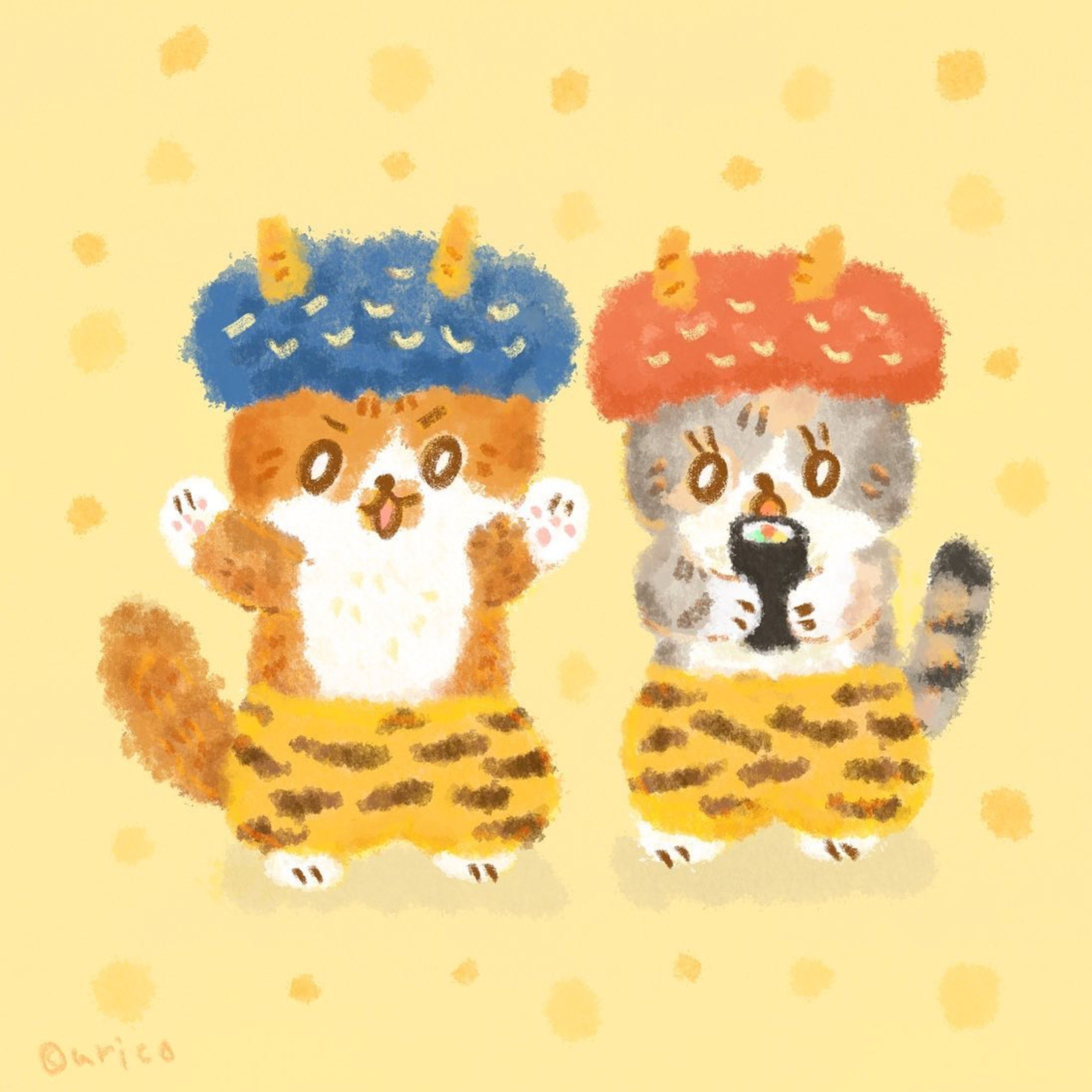 もーすぐ節分なんだぞ！

@rinkaede77 りんかえちゃんありがとうございました

#illust #artwork #illustration #drawing #cuteart #cuteartwork #kawaiiart #いらすと #イラスト #ねこ #猫 #キャラクター #鬼 #絵  #いらすとぐらむ #イラストレーター #일러스트 #미술 #插图 #插畫 #猫イラスト#catillustration #イラストグラム#animalillustration#オリジナルイラスト#茶白#パステル三毛#setsubun#イラスト好きな人と繋がりたい#節分-1