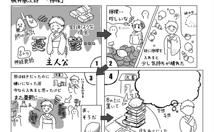 梶井基次郎「檸檬」の説明マンガ