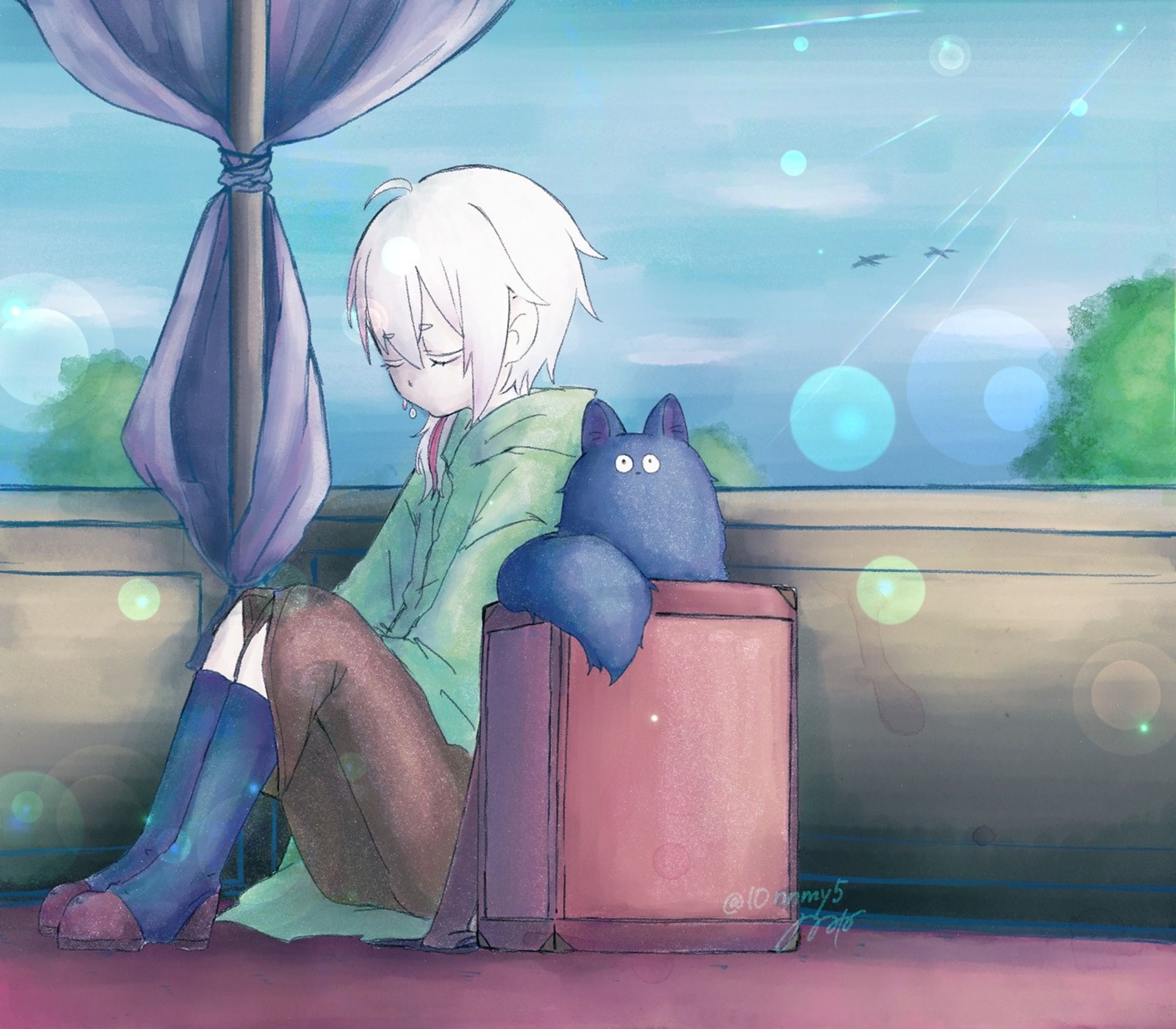 太陽が眩しいぜ。

#いらすたぐらむ #おおかみとたびびと-1