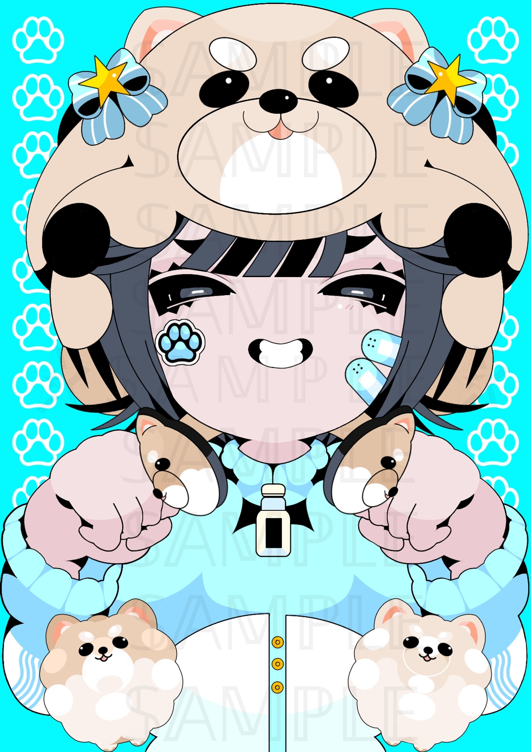 有償依頼でバンドの方のグッズイラスト担当したものです（服とステッカー）-1