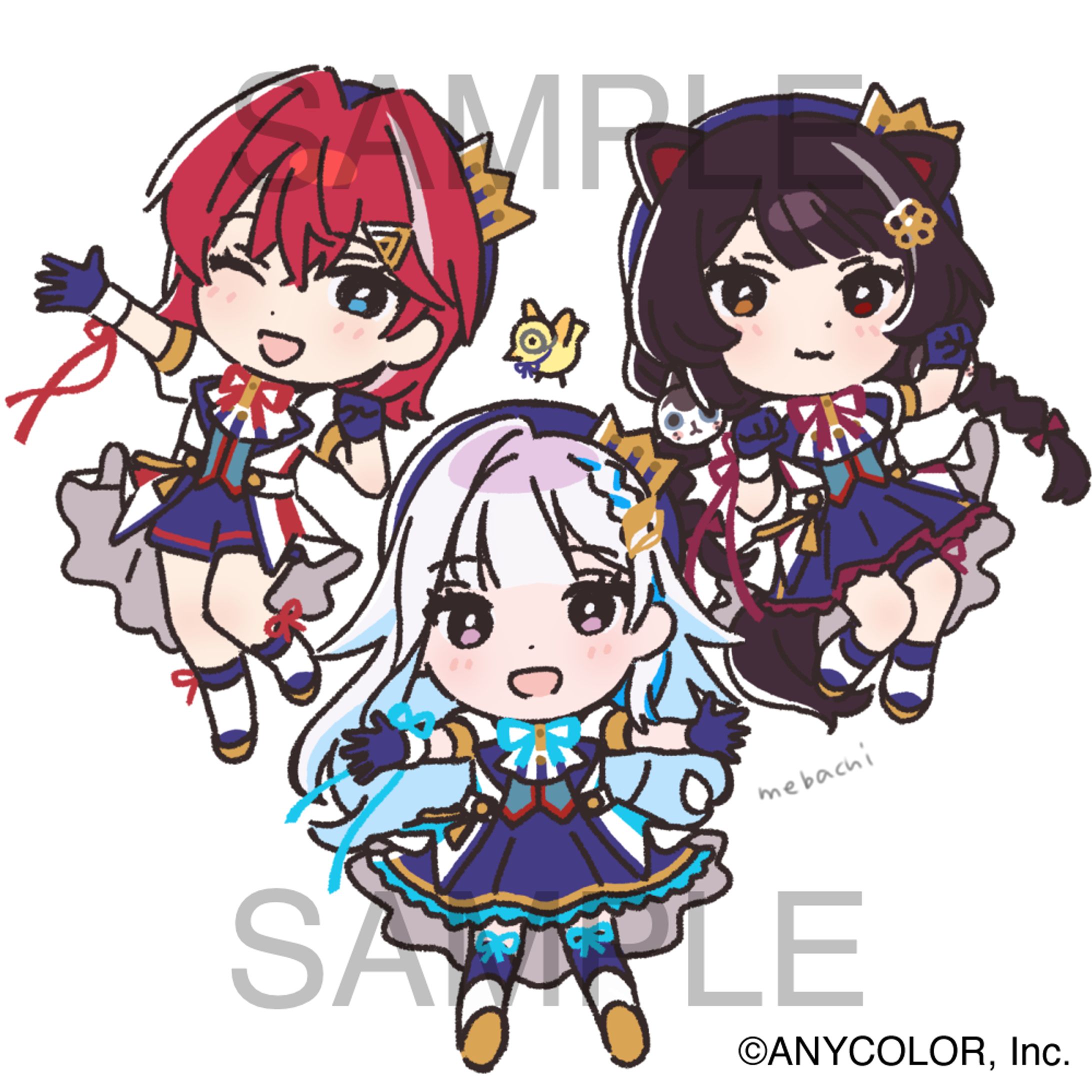 「さんばか 5th Anniversary LIVE 〜３！参！SUN！〜」グッズ用ビジュアル（ミニキャラ）イラスト-1