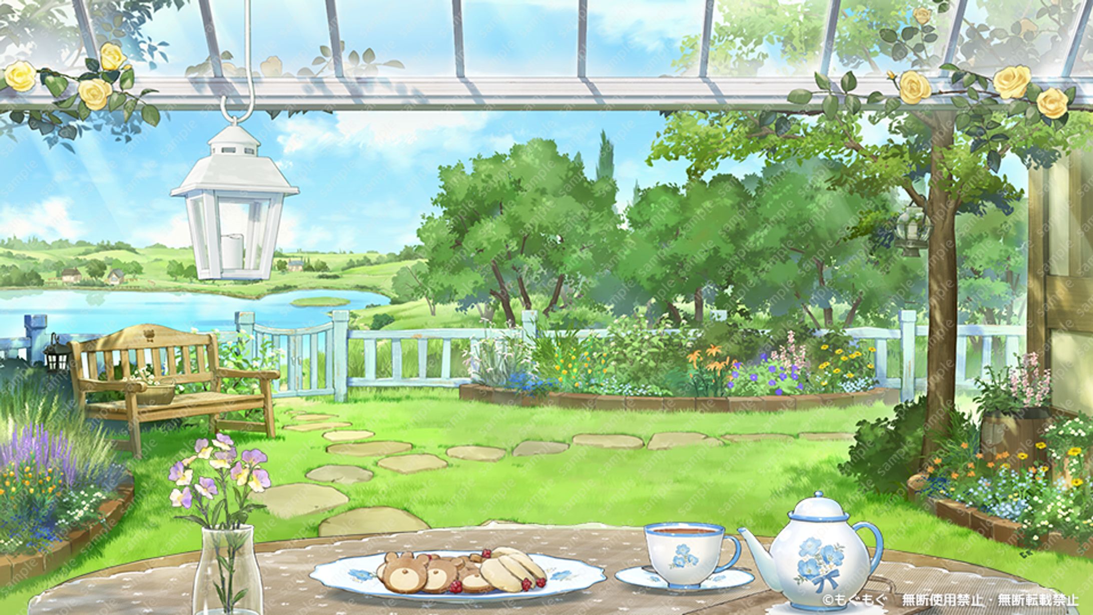 Vtuberしぐまりう様配信背景【四季のある庭園】-1