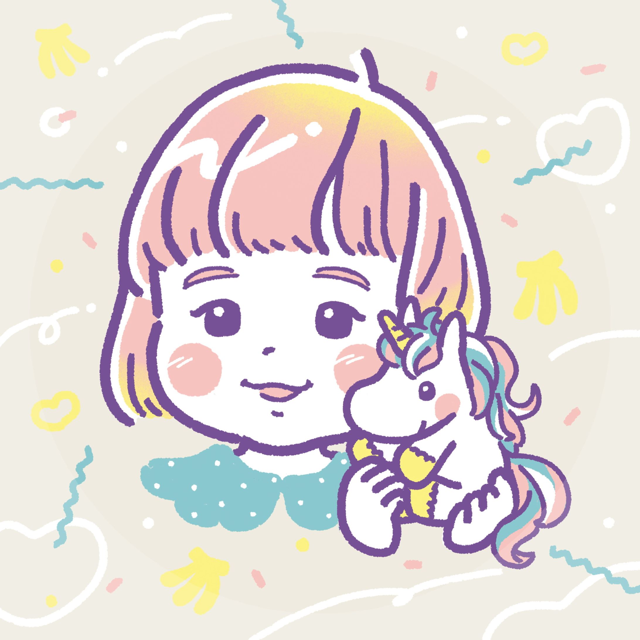 Unicorn girl ｜似顔絵イラスト-1