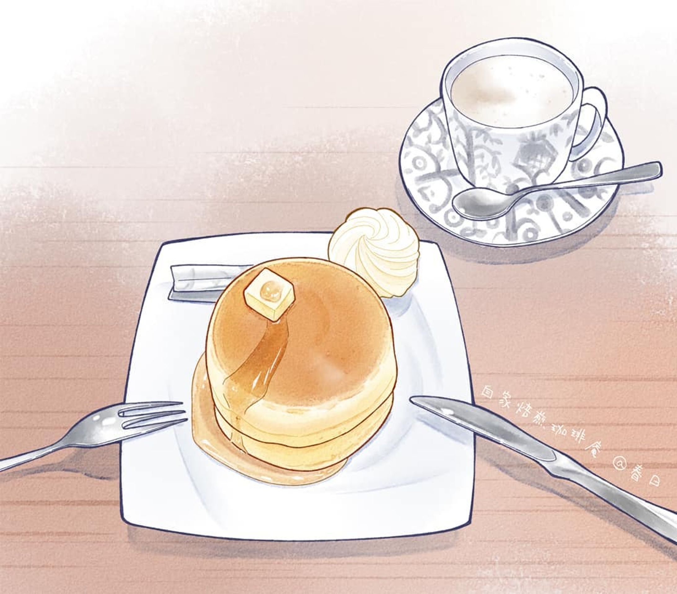 とにかく見た目が美しい。
分厚くてふかふかのホットケーキでした。
シロップがめっちゃおいしかった。

#illust #illustration #sketch #drawing #artwork #art #foodillust
#イラスト #イラストレーション #食べ物イラスト #スイーツイラスト #イラストグラム #スケッチ #ドローイング #sai #絵が好きな人と繋がりたい #絵描きさんと繋がりたい

 
#ホットケーキ   #珈琲    #自家焙煎珈琲庵-1