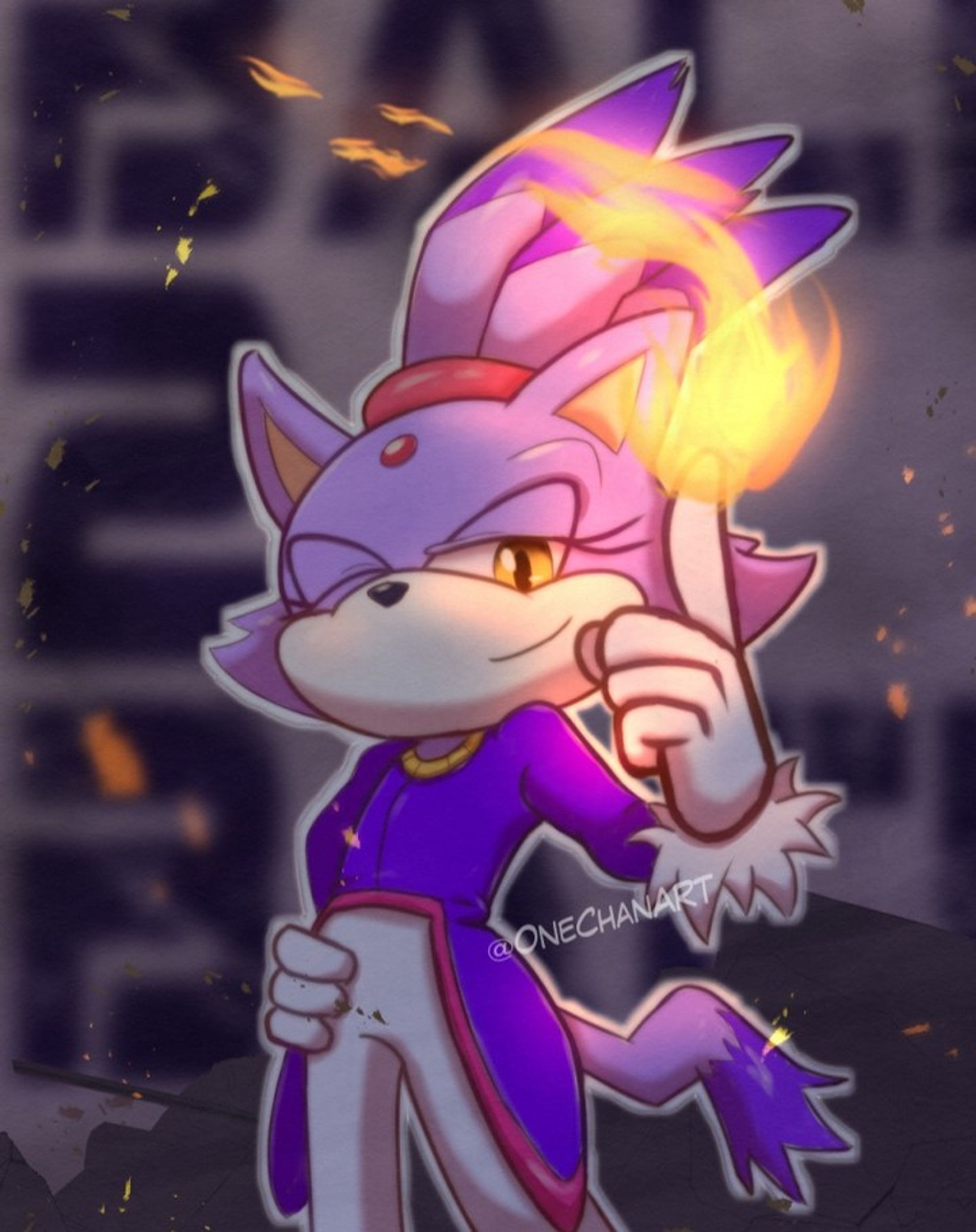 ふふっ、燃えたろ？
.
.
.
.
.
#sonic #sonicthehedgehog #sonicfanart #blazethecat #猫の日 #ソニック #ソニかつ-1