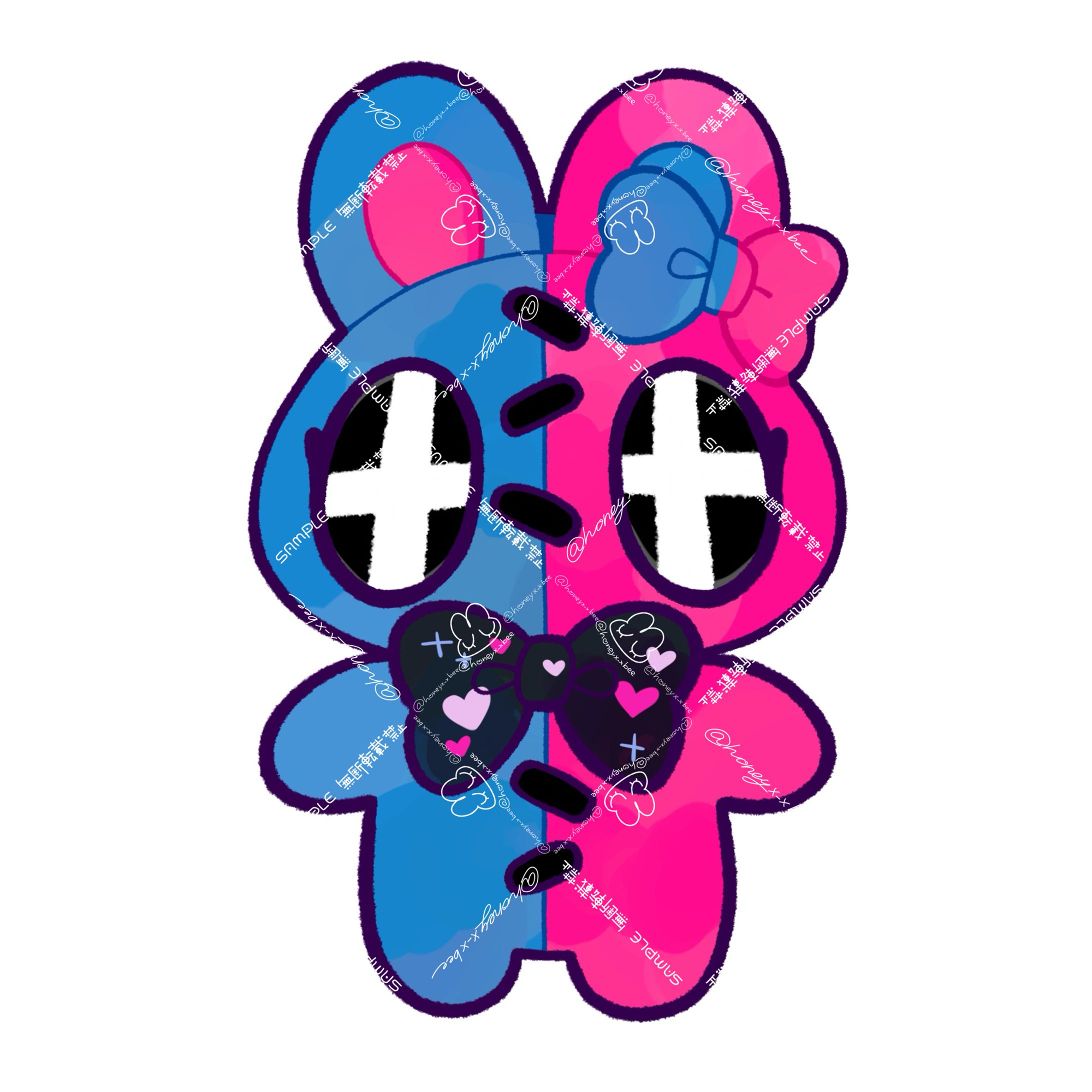 チャむ族 ロゴデザイン
ななチャむ様 チャムニー・ホワイト様 トーマス・ヤミー様 舞鬼法師様 ぬいぐるみ風イラスト-1