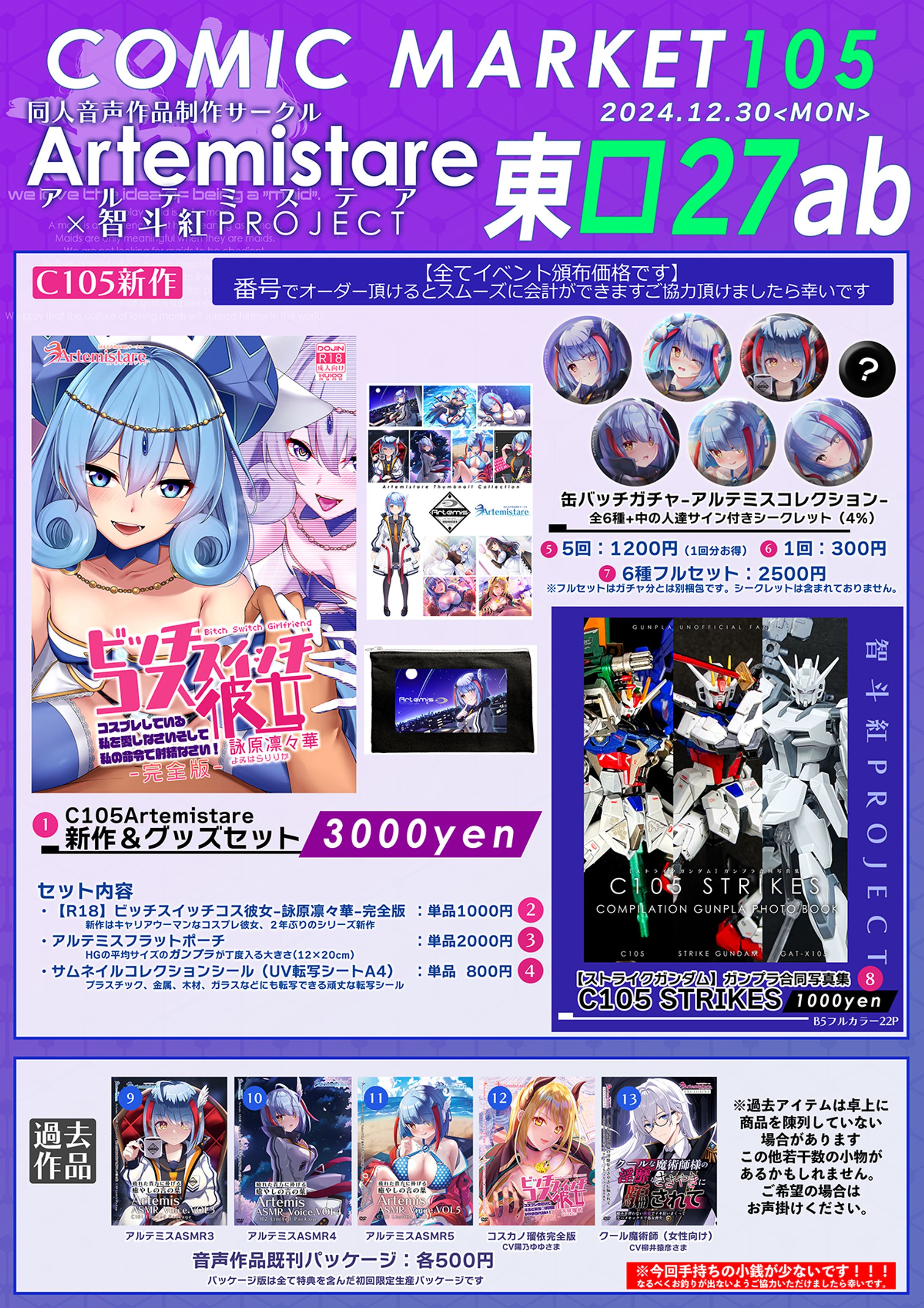 【お品書き/コミケ制作物】自主サークル一覧/Artemistare/智斗紅PROJECT-1