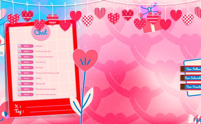 Valentine 'Just Chatting' Screen