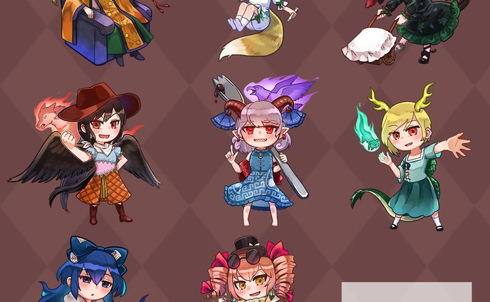【商業】『幻想ナラトグラフ 拡張ブック』ミニキャライラスト