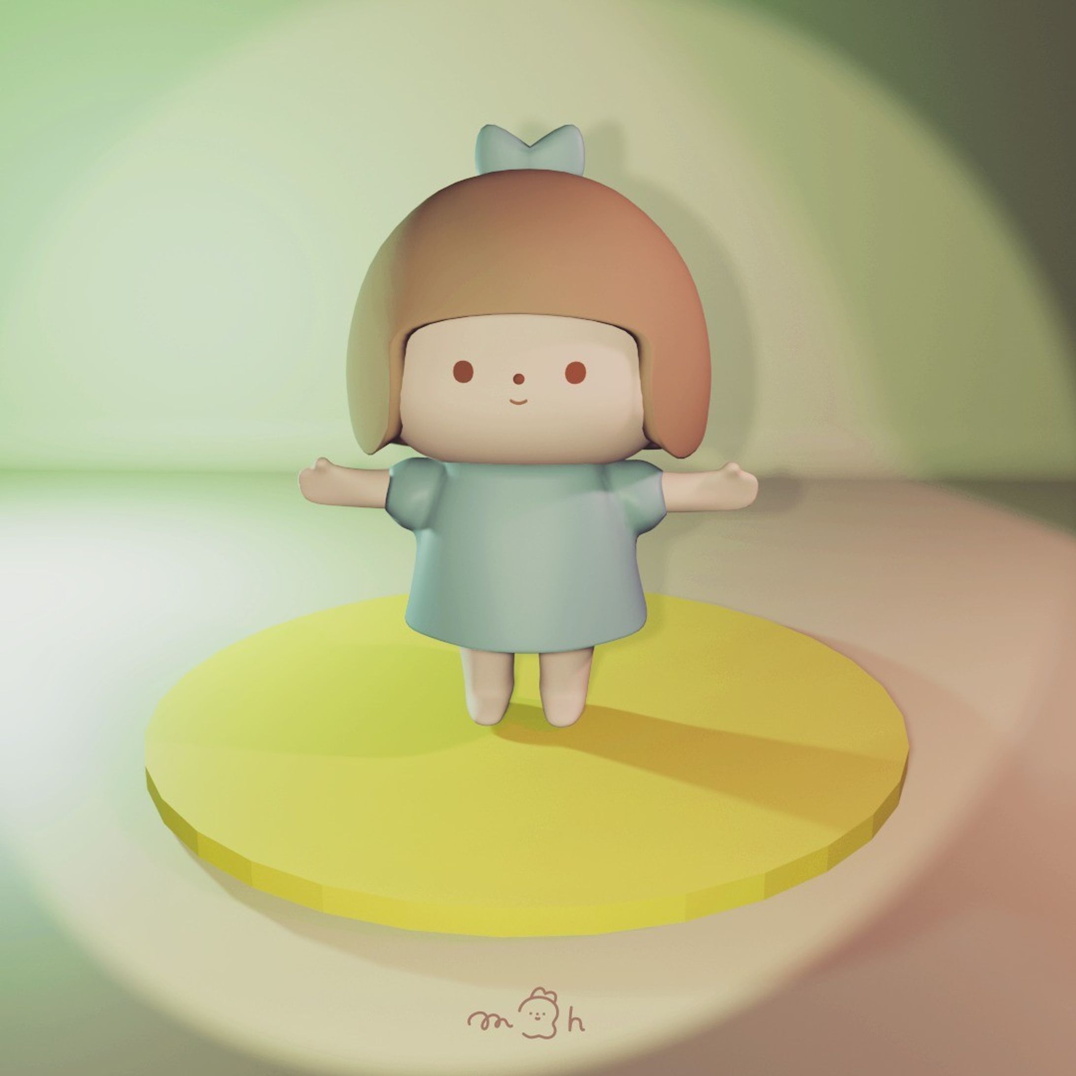 3Dガール
#illustration #イラスト #ほのぼの #イラストレーション　#イラスト　#いらすとぐらむ　#イラストグラム　#ゆるいイラスト #일러스트 #blender-1