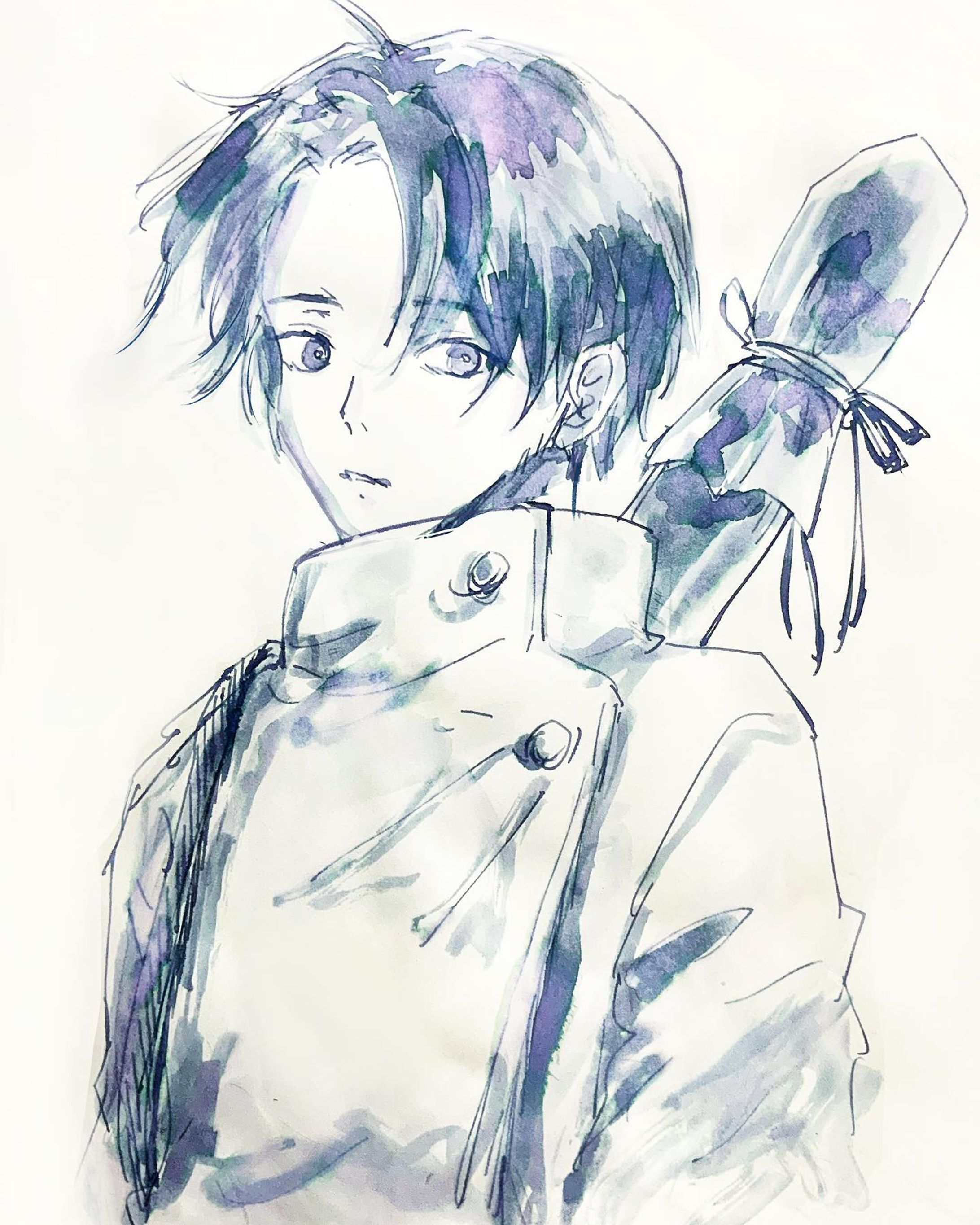 乙骨先輩。
りかちゃんに怒られるけど好きです。

あっ、ちなみに今週のジャンプまだ読んでません😳

インク　#インク工房224

#乙骨憂太 
#呪術廻戦
#jujutsukaisen
#乙骨憂太生誕祭2021-1