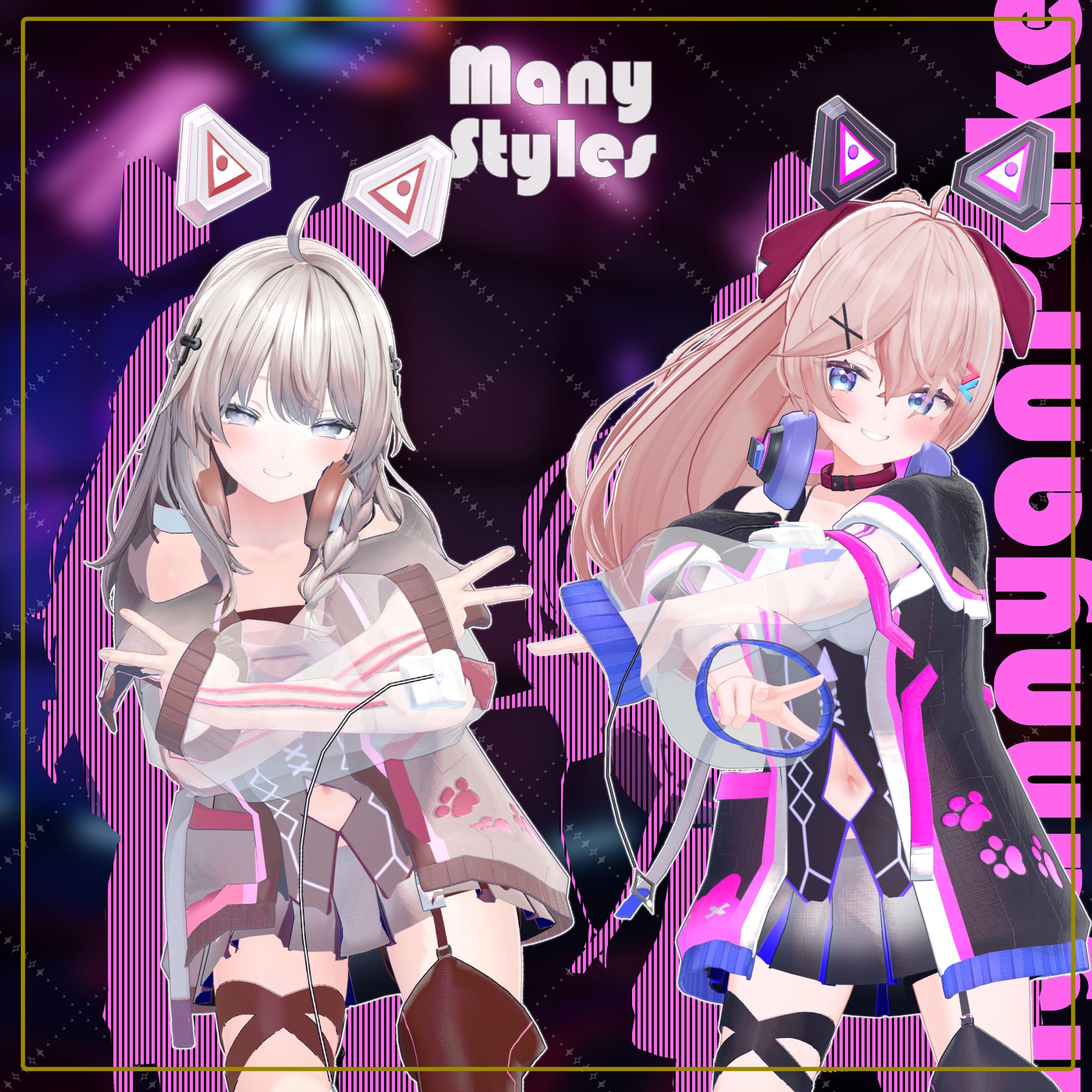 VRChat向け衣装【７アバター対応】にゃんにゃんぱーか-1