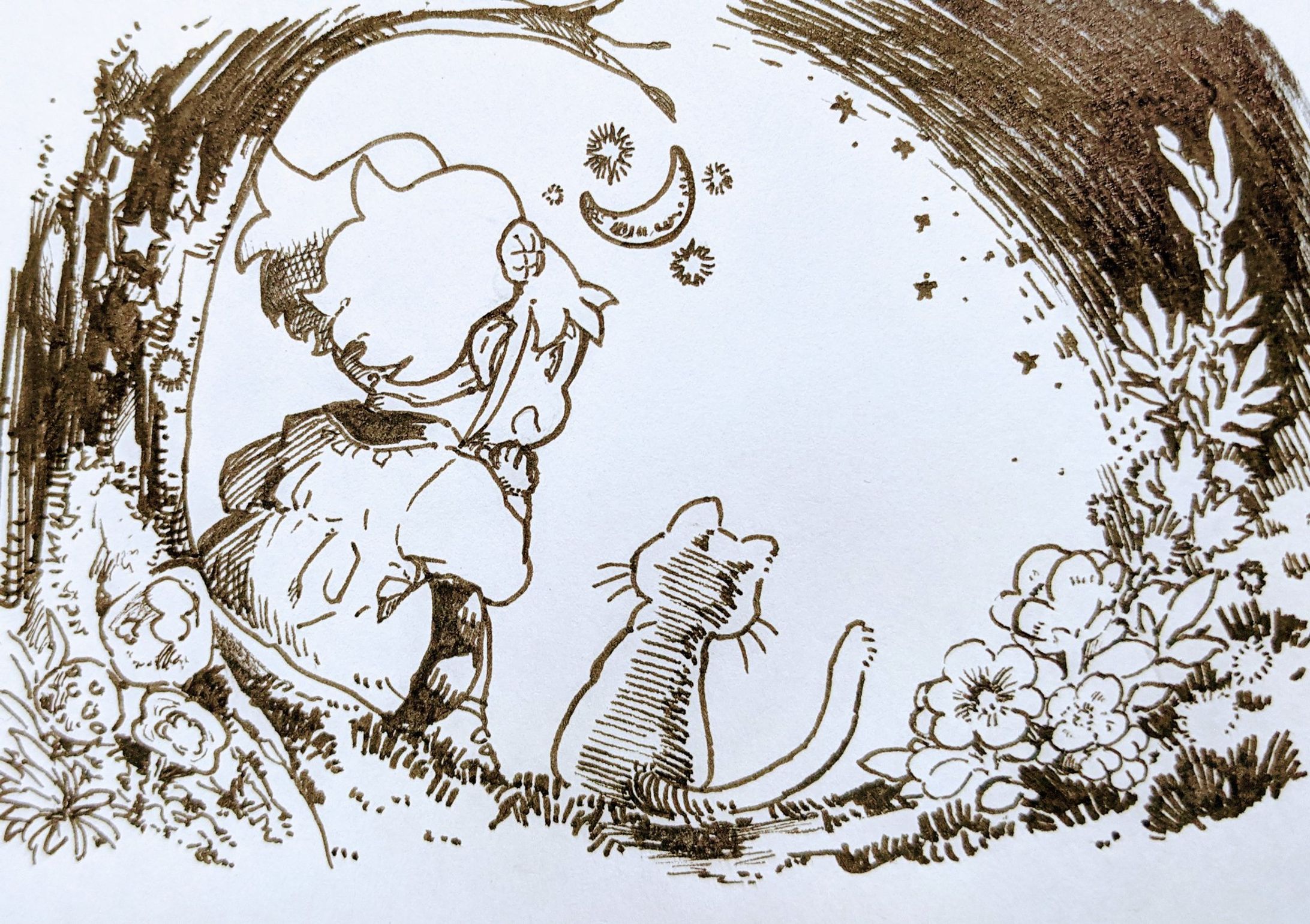 三日月を見る少女-1