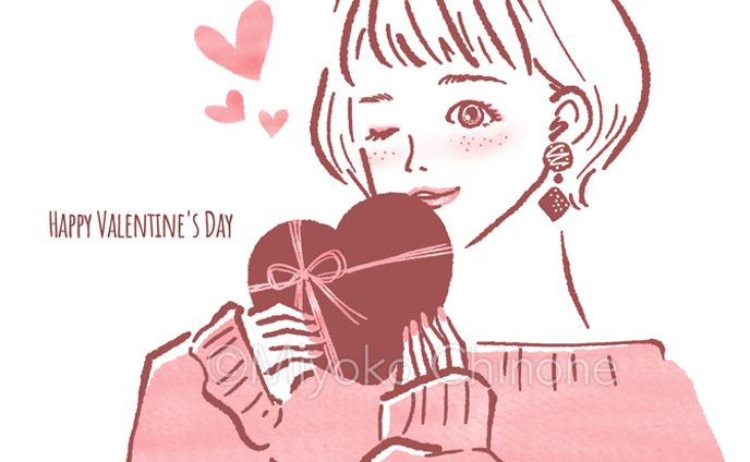 オリジナルイラスト、valentine