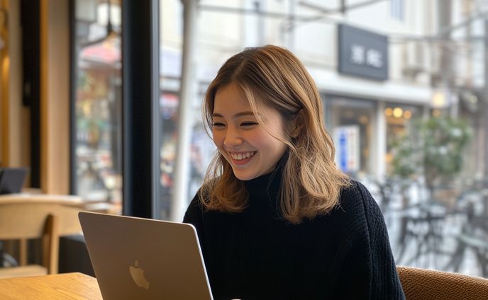 カフェの女性