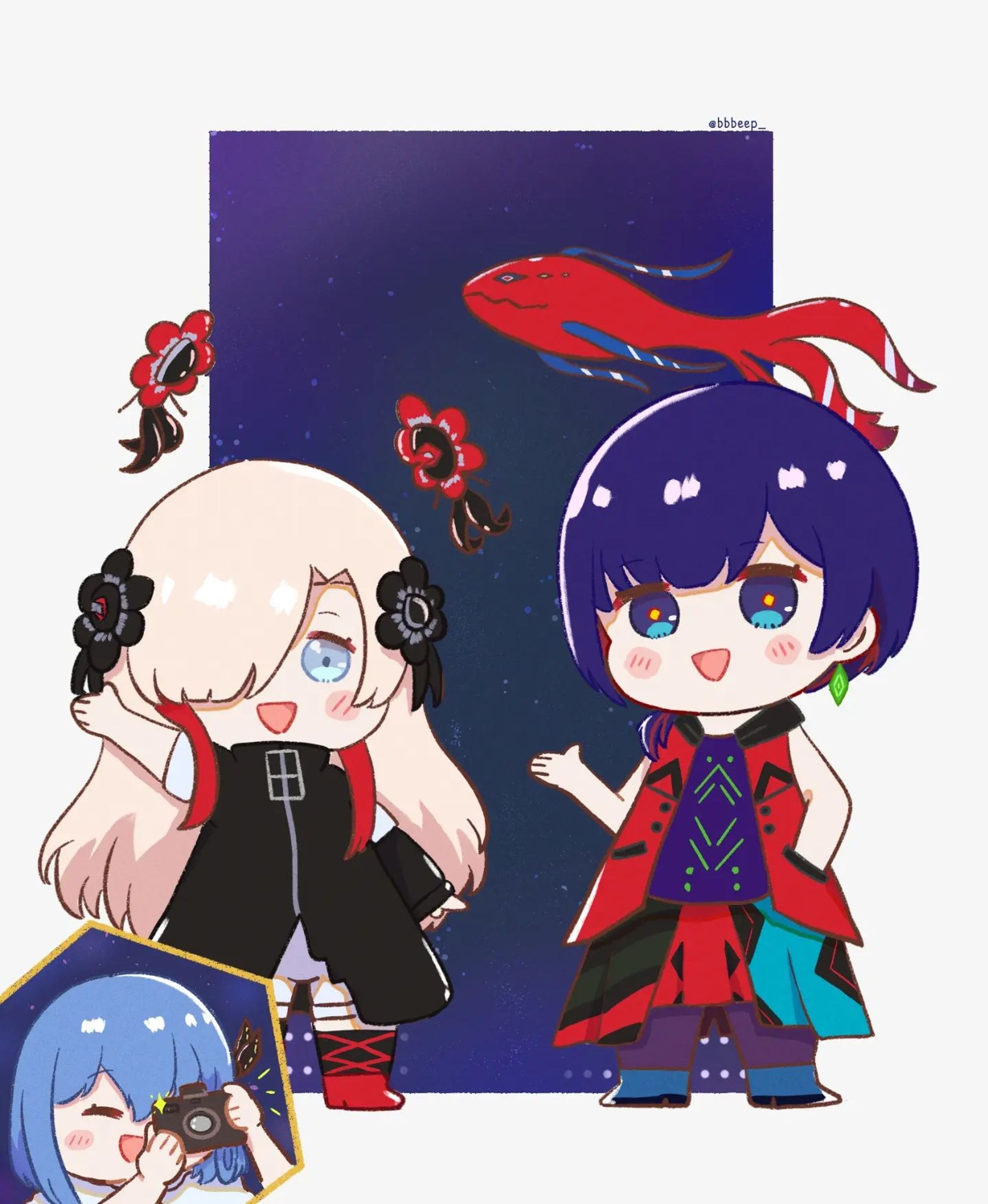Fanart for the Singularity Live of Isekaijoucho and Rim with Ciel as an opening act. It was so fun watching my two favourite Kamitsubaki singers. Thank you so much and see on next experience 🫶
.
.
.
#art #illust #illustration #clipstudiopaint #digitalart #kamitsubaki_studio #isekaijoucho #RIM #ヰ世界情緒美術部 #理芽美術部 #理芽情緒シンギュライブ #artoninstagram #artistsoninstagram-1