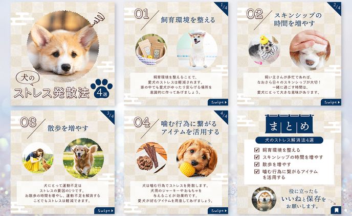 Instagramフィード投稿：犬の温泉様