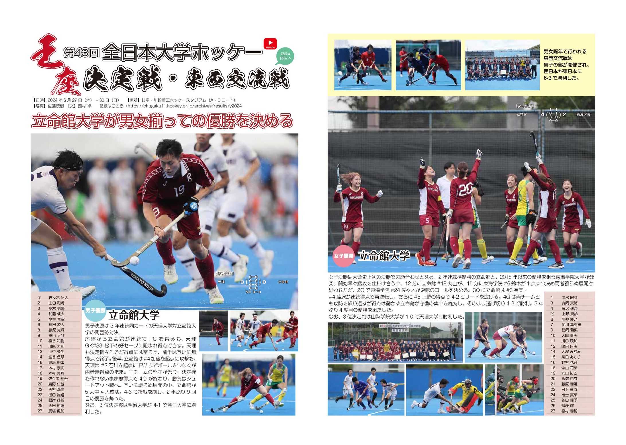 フィールドホッケー イヤーブック ページ制作-1