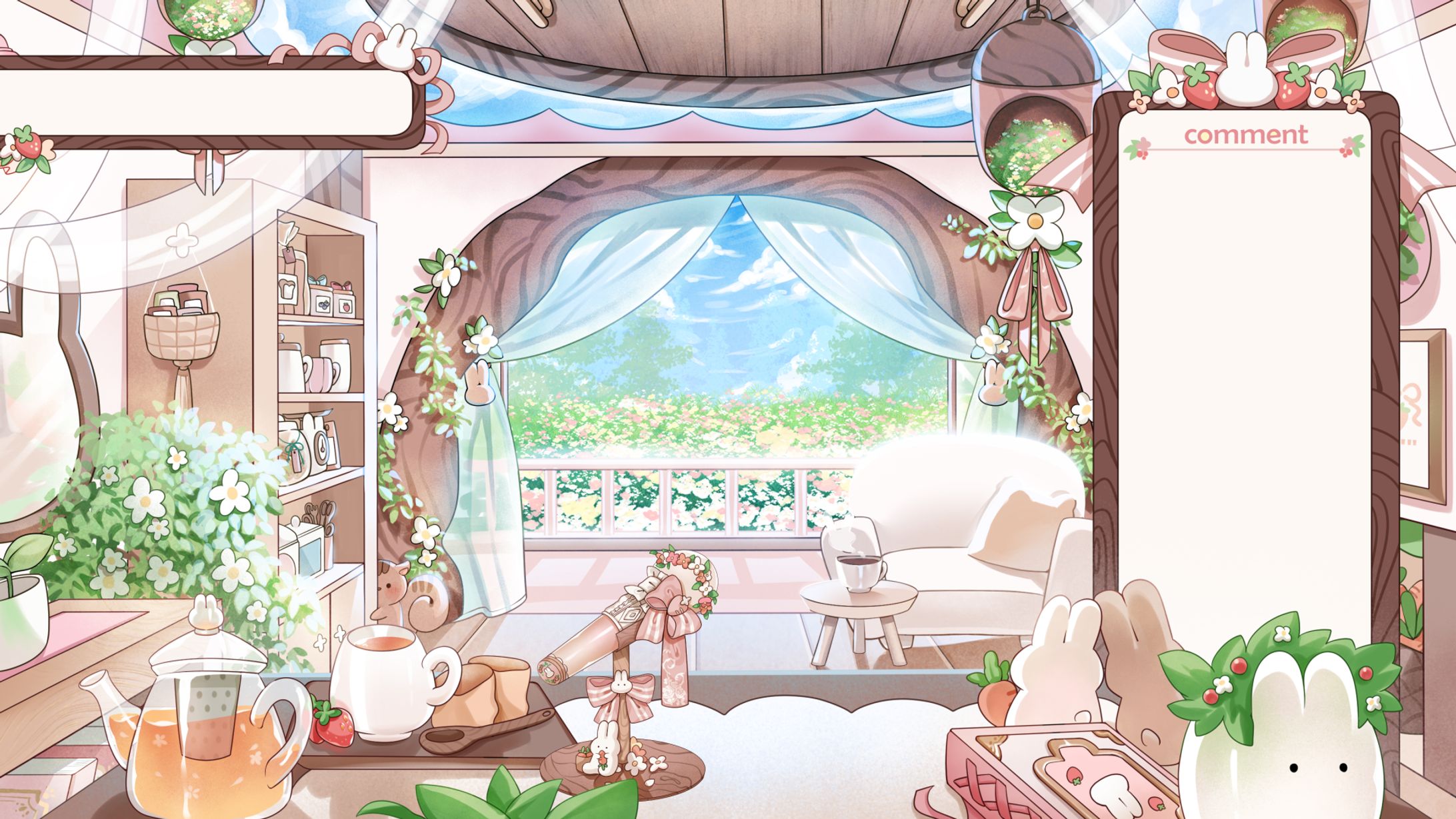 【花兎ふうか様】お部屋・コメント、トークテーマ欄・マイクデザインイラスト-1