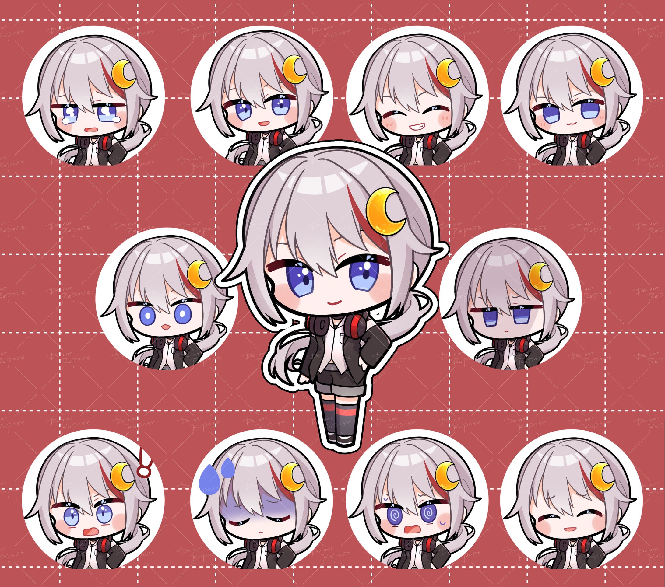 月城イブキ様　デフォルメイラスト/表情差分-1