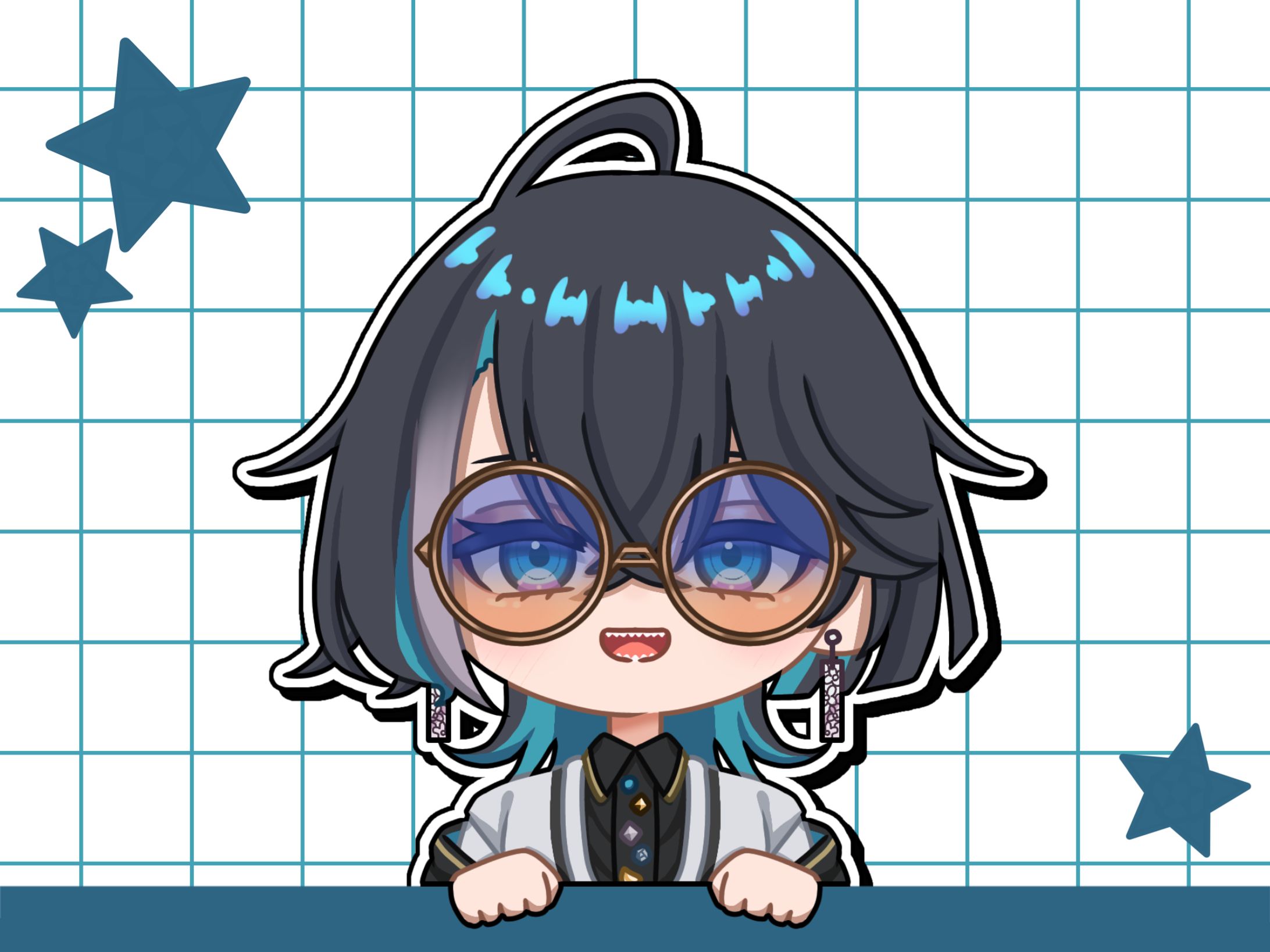 ステッカー風デフォルメ-影宮ルイ-1