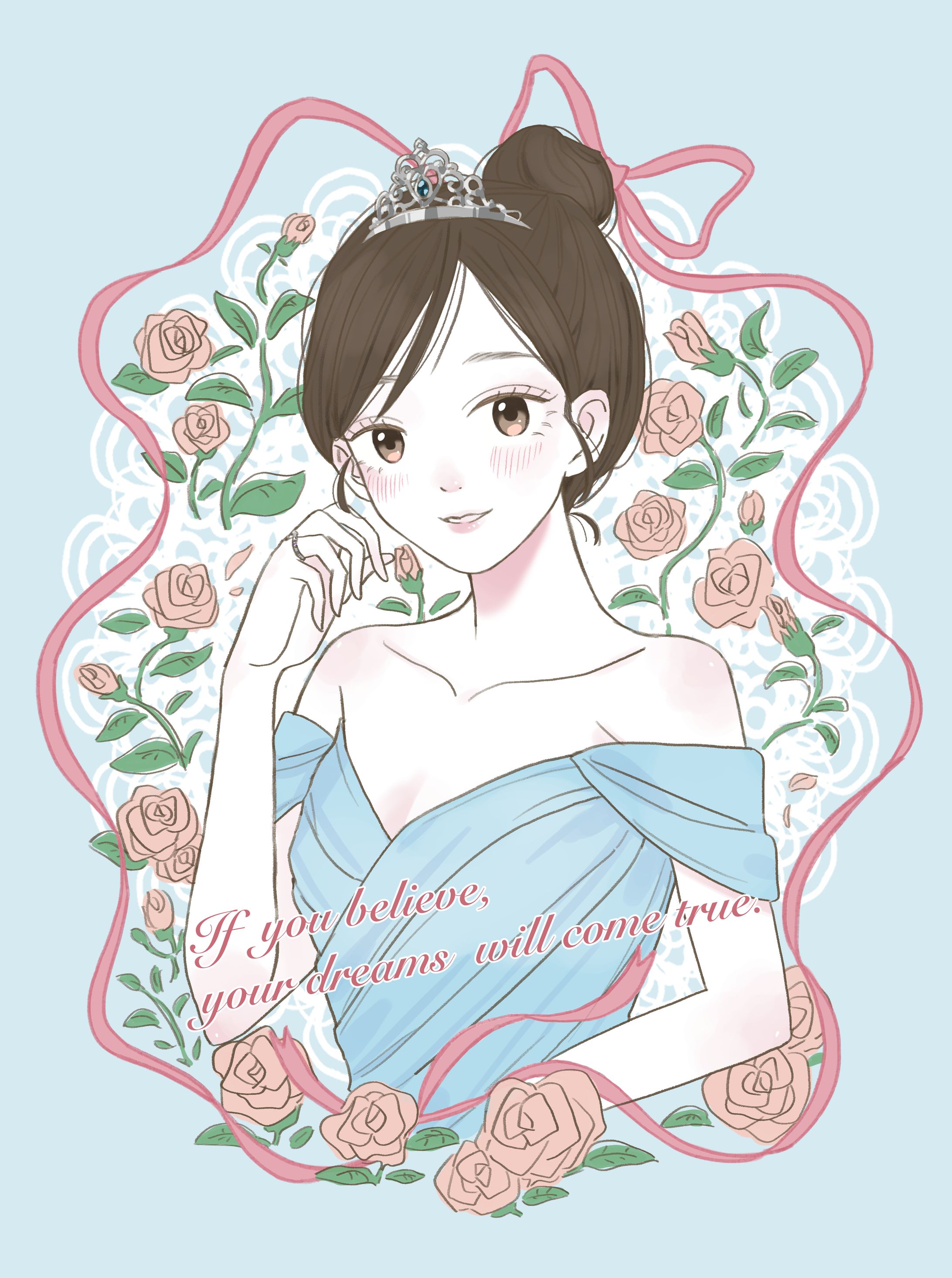 大人ガーリー系似顔絵【個人依頼】-1