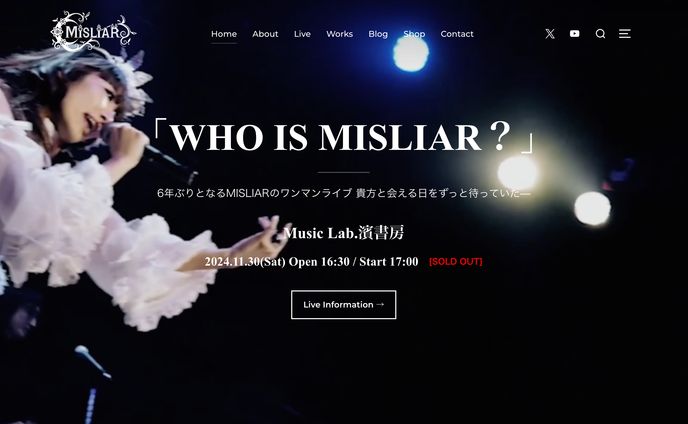 MISLIAR様 Official Website